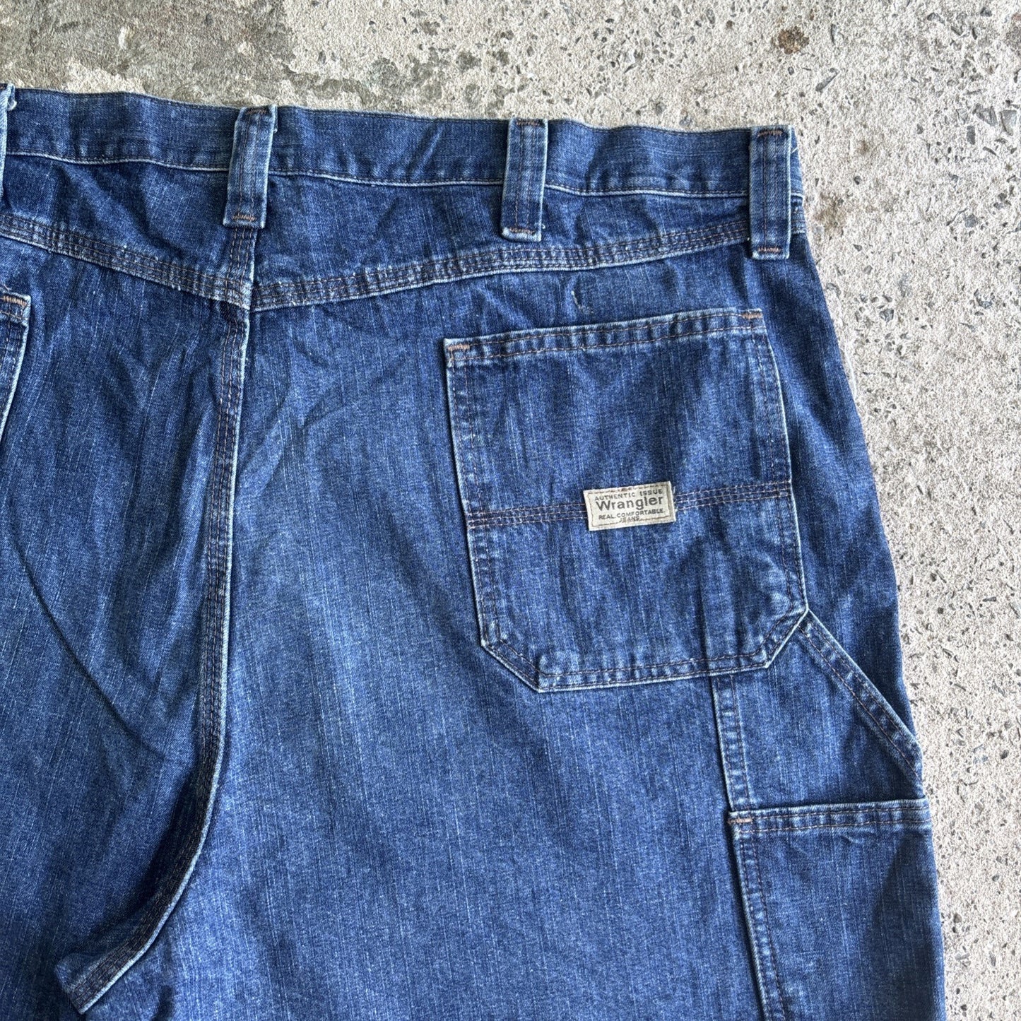 Blue Denim Wrangler Carpenter Jean Shorts | W42"