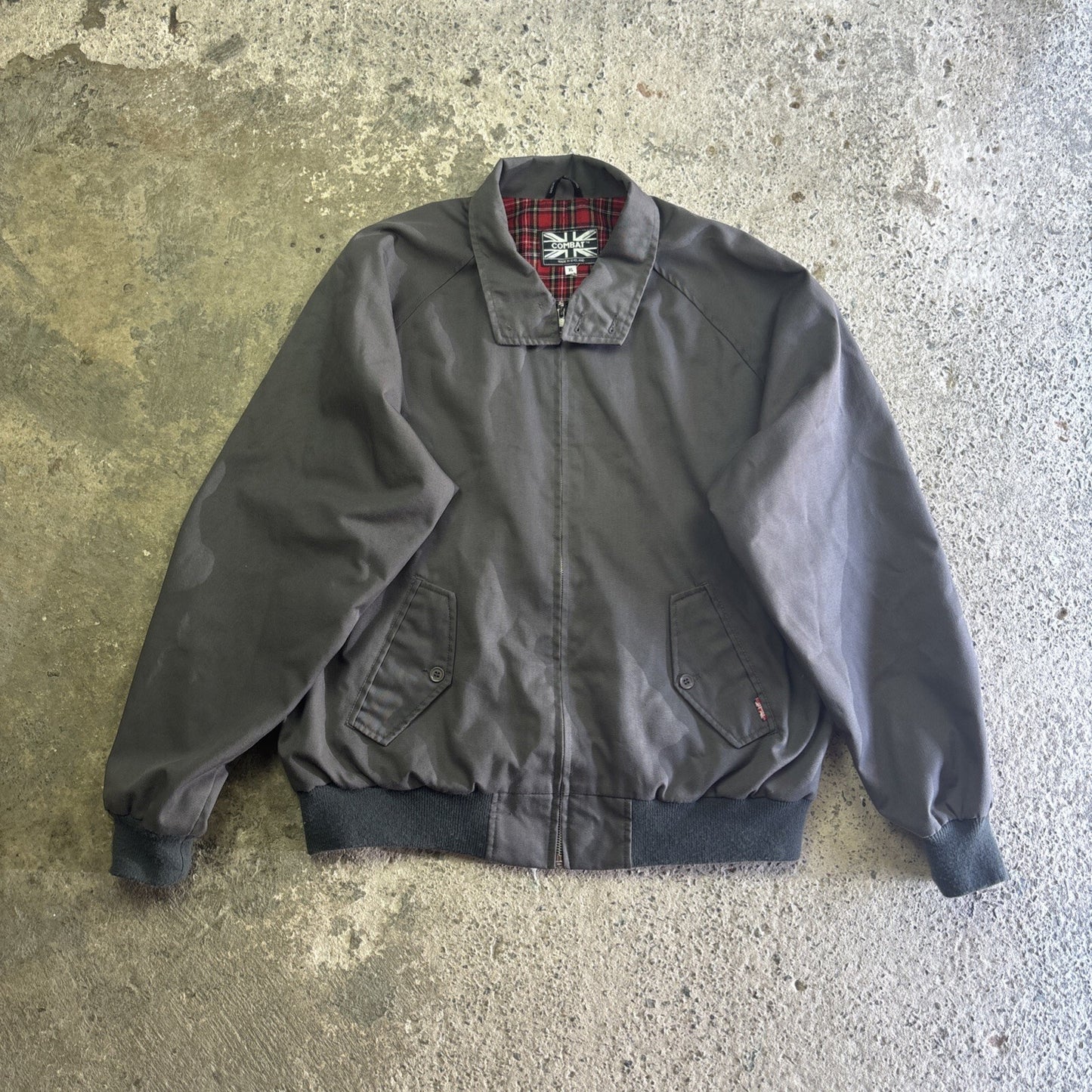 Grey Harrington Jacket W/ Tartan Interior | Size XL
