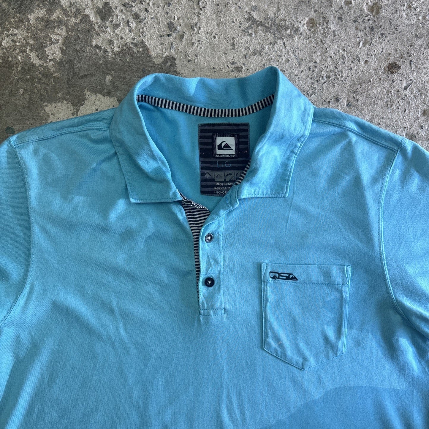 Blue Quiksilver Y2K Polo Shirt W/ Chest Pocket | Size L