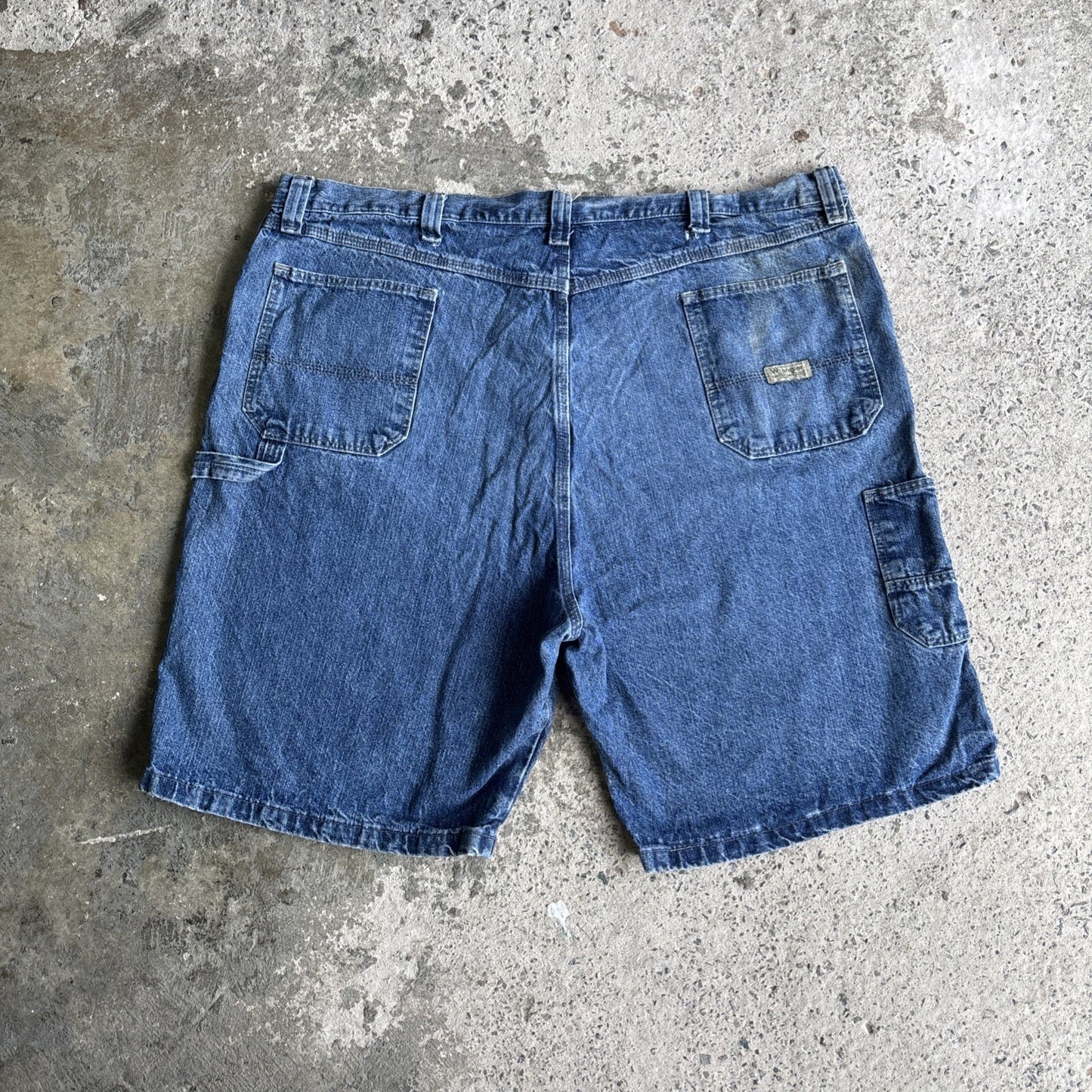 Blue Denim Wrangler Carpenter Jean Shorts | W44"