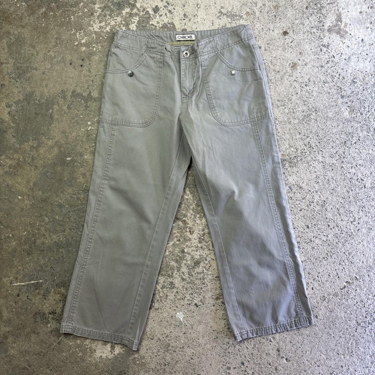 Grey Y2K Cherokee 3/4 Length Women’s Trousers | Size 8