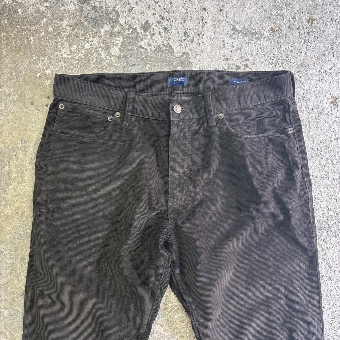 Dark Brown J.Crew Straight Corduroy Trousers | W33"