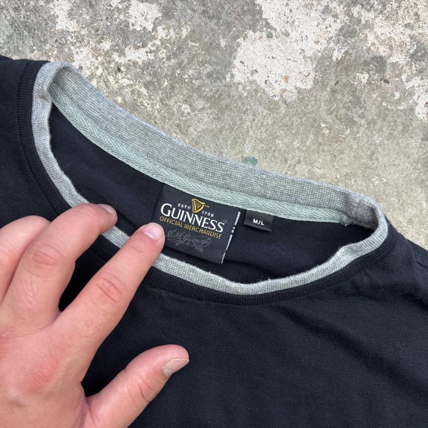Black Guinness T-shirt with ‘Thank Guinness it’s Friday’ print - M/L