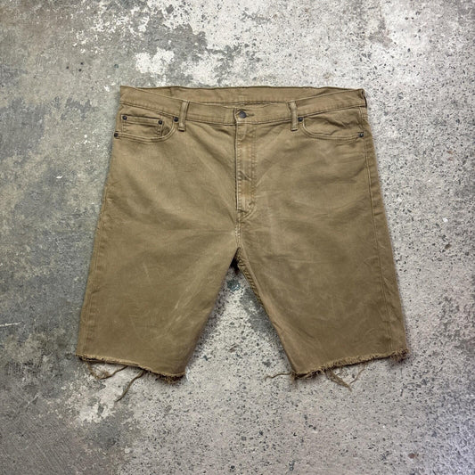 Tan Levi’s 513 Cut Off Denim Shorts | W42"