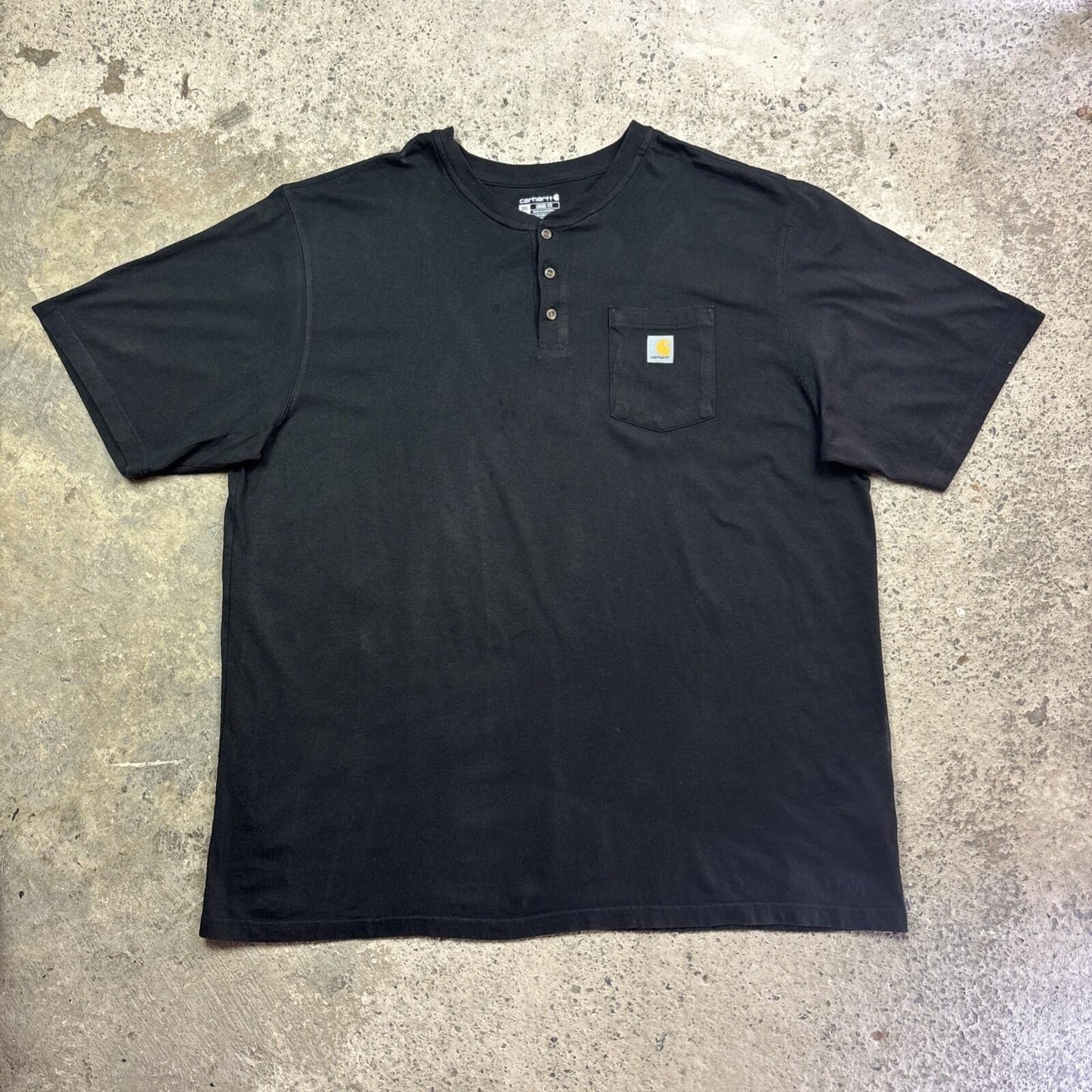 Black Carhartt Button Up Loose T-Shirt With Chest Pocket | Size 3XL