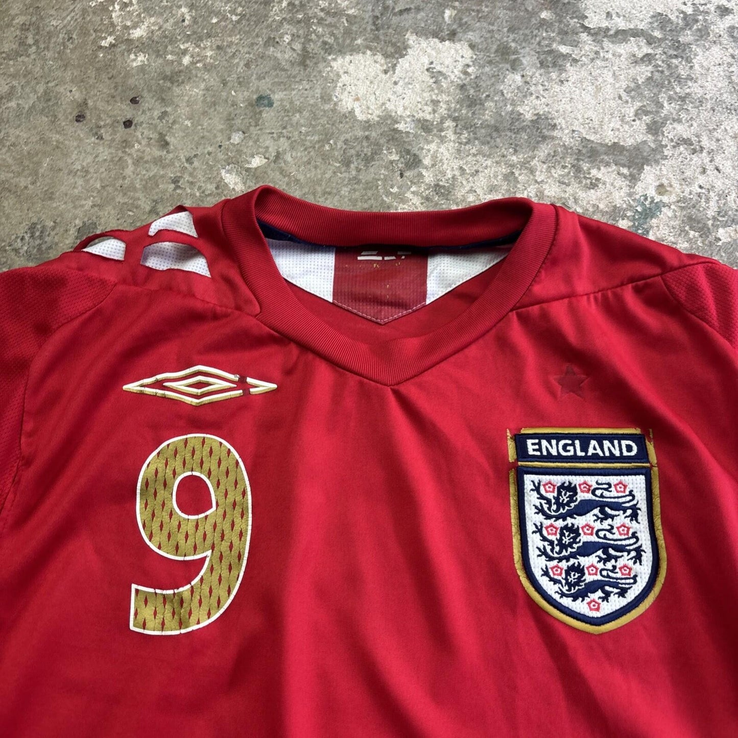 2006-08 Umbro England Rooney #9 Away Football Men’s Shirt | M