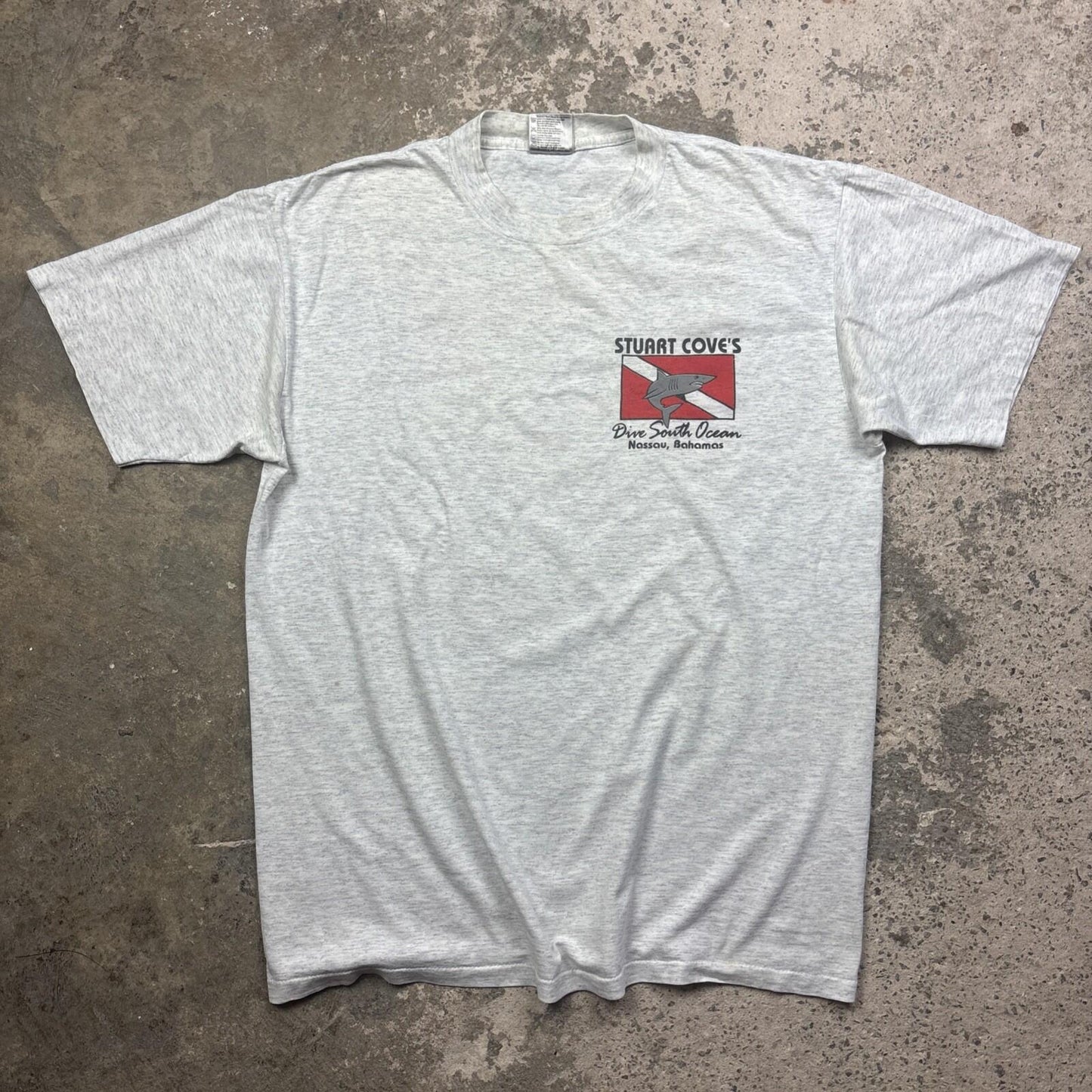 Grey Made In USA Single Stitch Tee With Diving Graphic | L