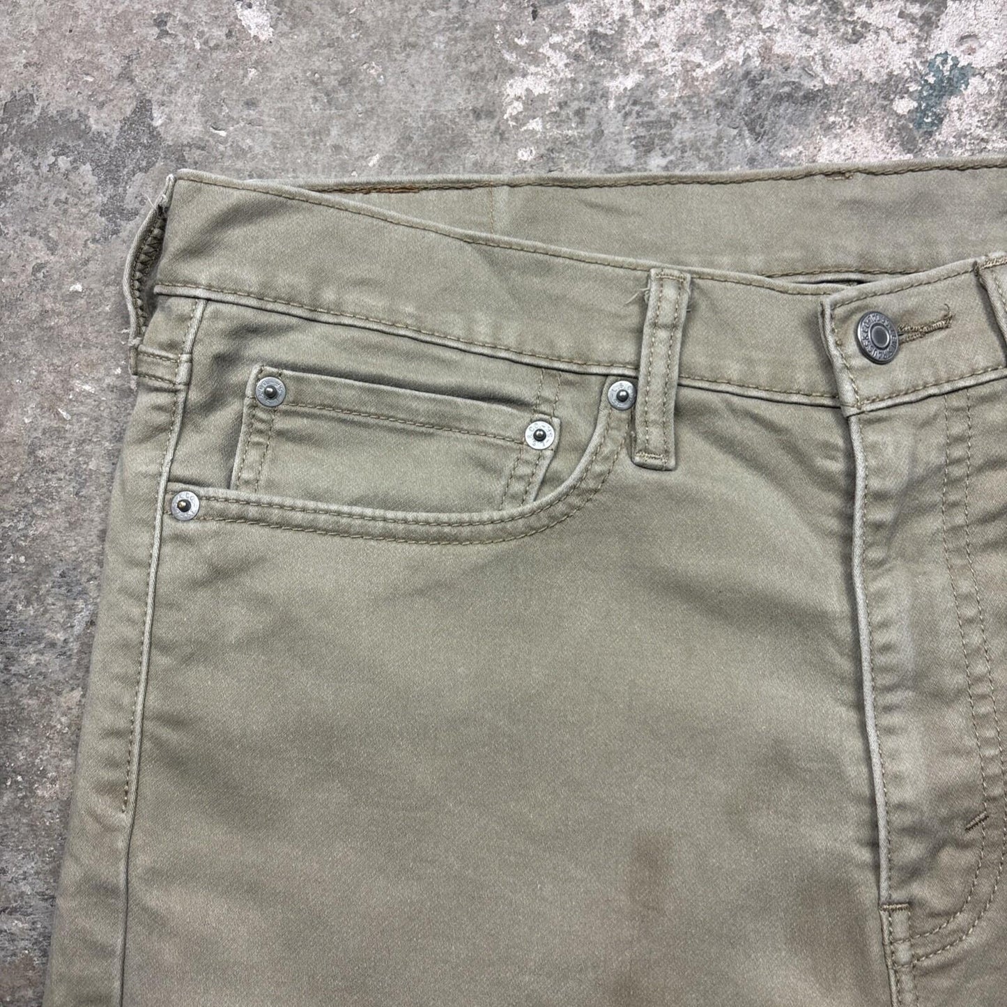 Khaki Green Levi’s 510 Cut-Off Cotton Shorts | W34"