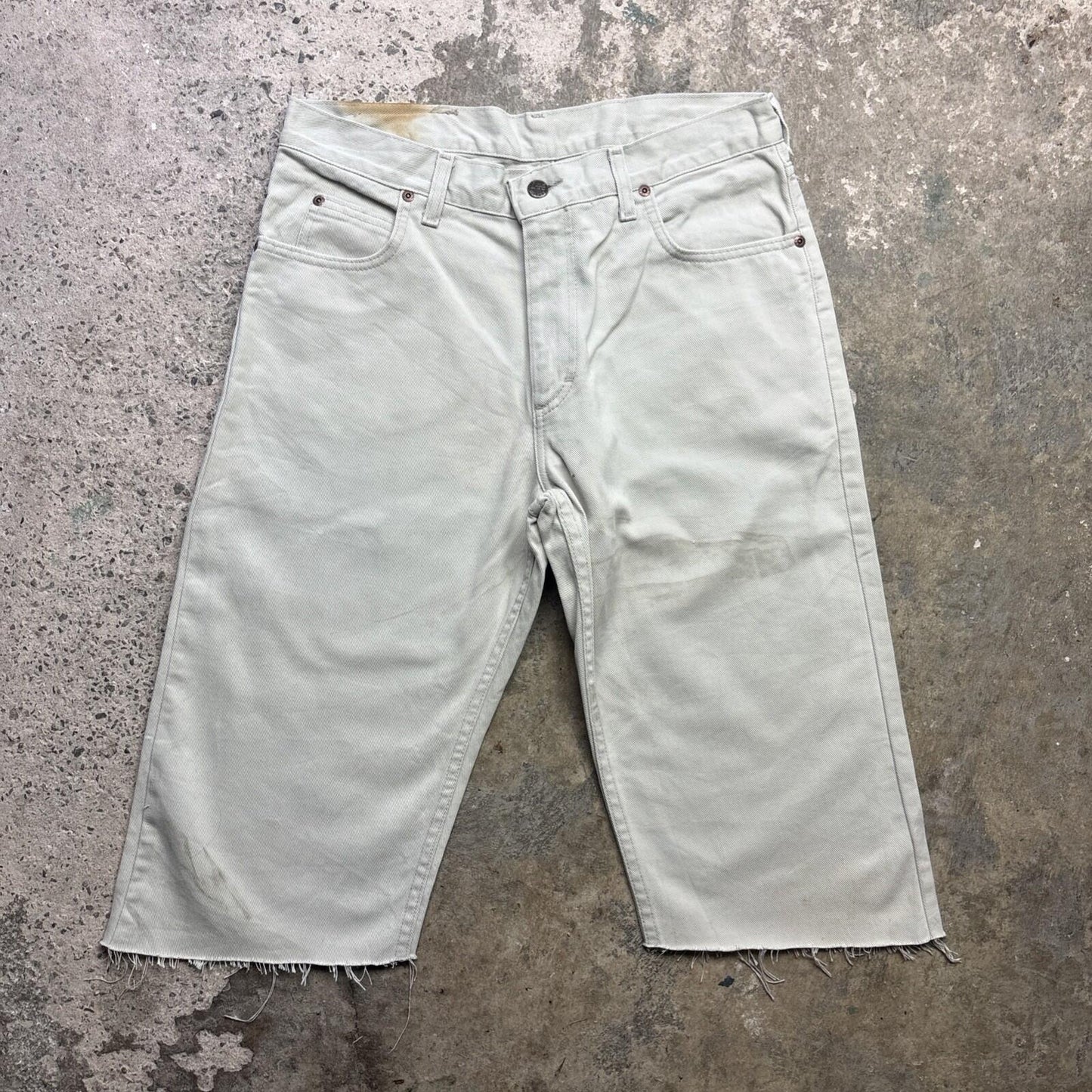 Cream Lee Men’s Cut Off  Shorts Jorts | W33