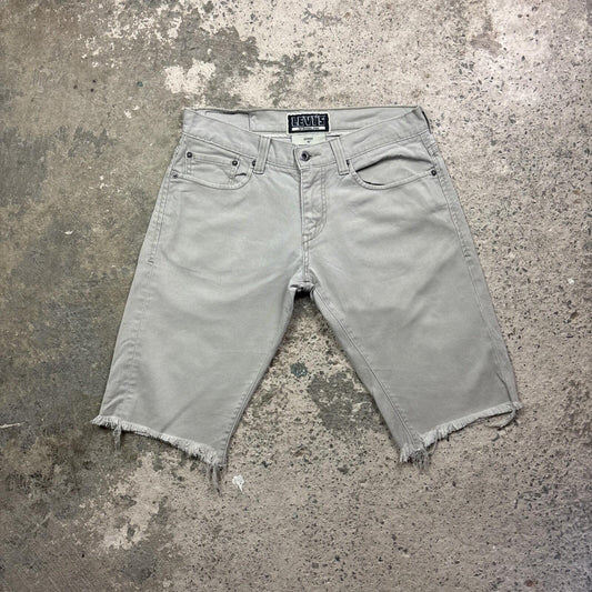Beige Denim Levis 511 Skinny Cut Off Jean Shorts | W31"
