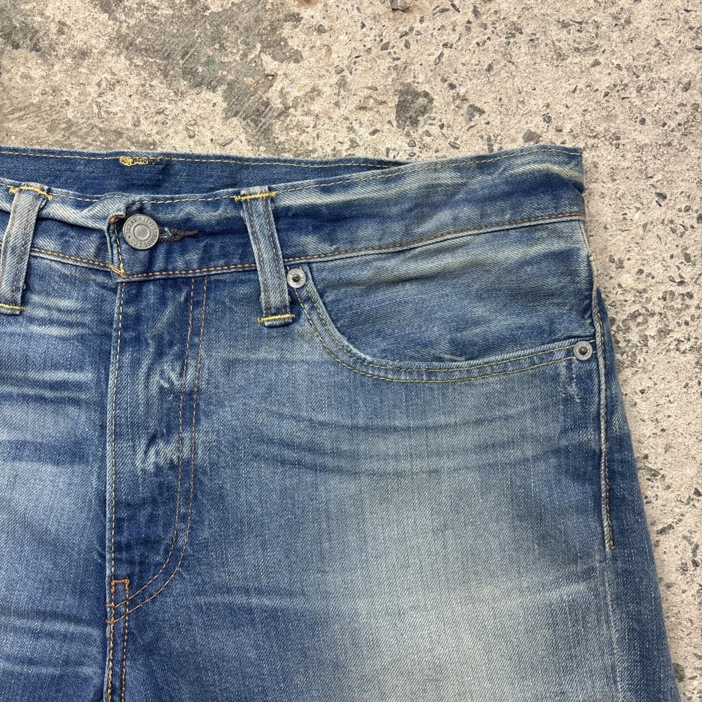 Faded Blue Denim Levi’s 511 Cut Off Jean Shorts | W34"