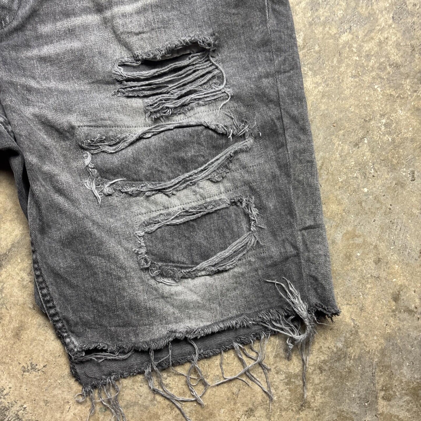 Distressed Grey Levi’s 511 Men’s Cut Off Shorts | W44