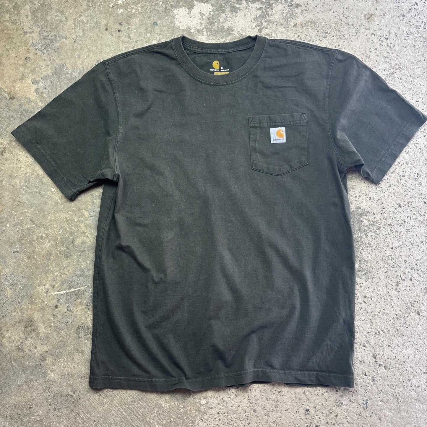 Olive Green Carhartt Pocket Original Fit Men’s T-shirt - M