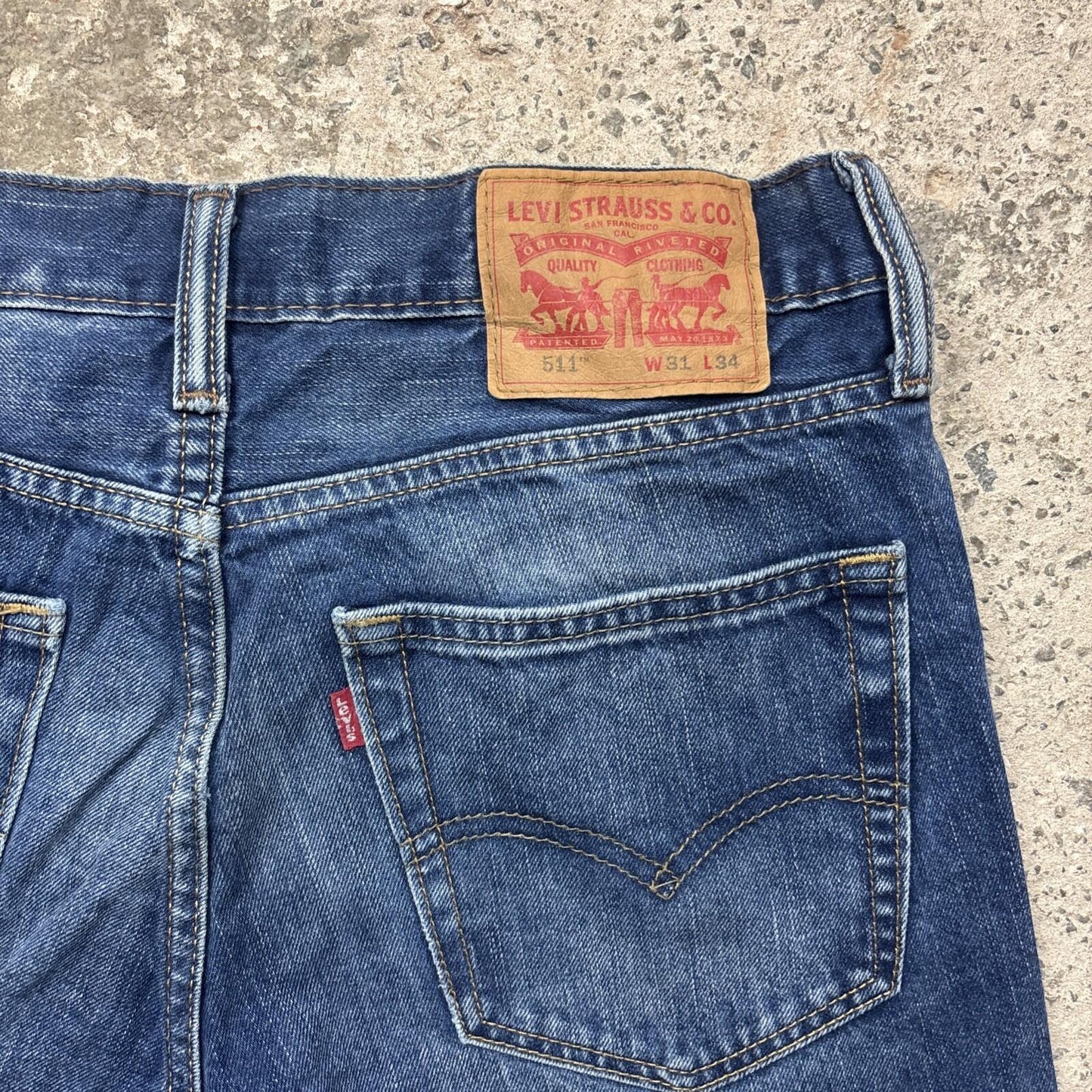 Dark Navy Denim Levi’s 511 Cut-Off Jean Shorts | W31"