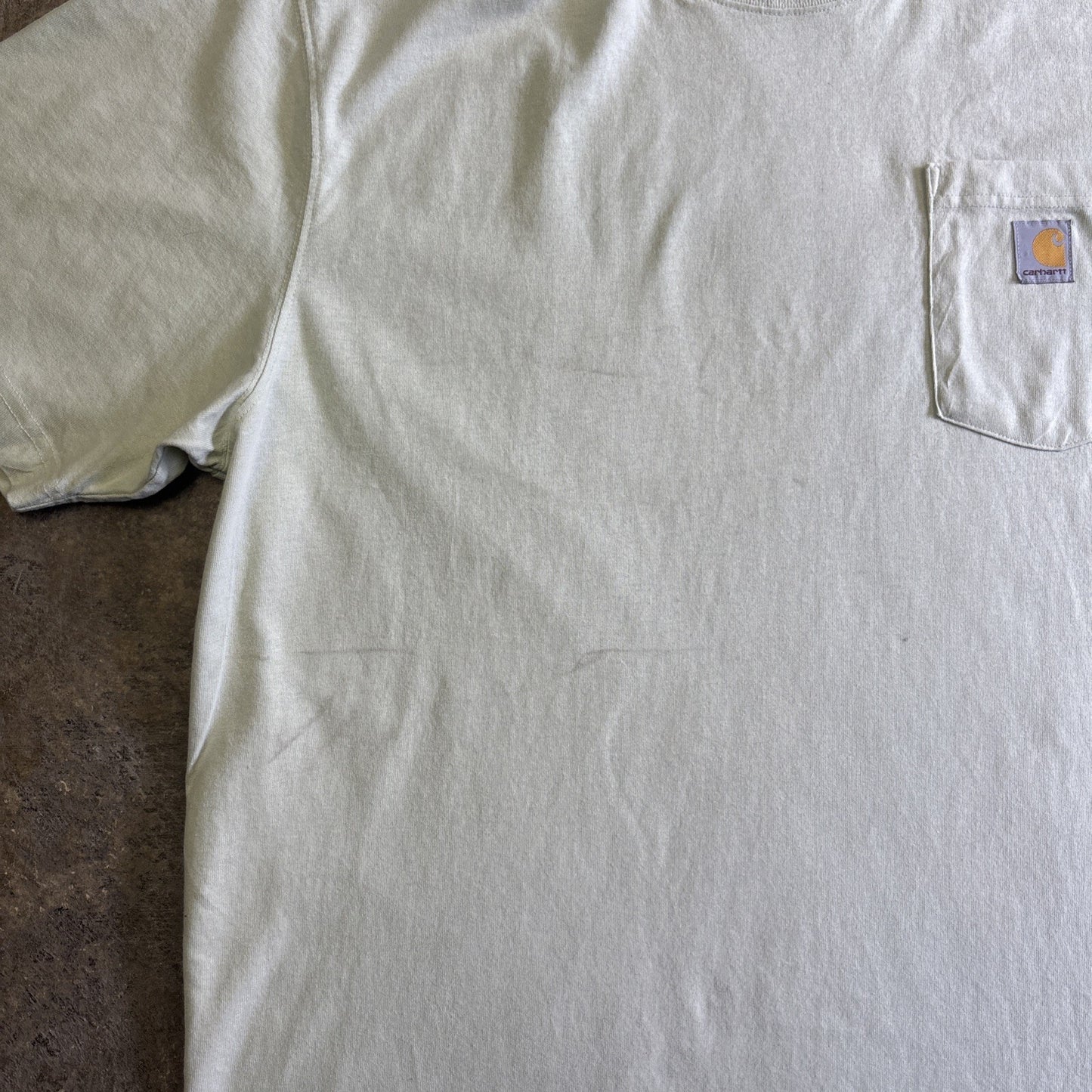 Light Green Carhartt Chest Pocket T-Shirt W/ Embroidered Logo | Size: XL