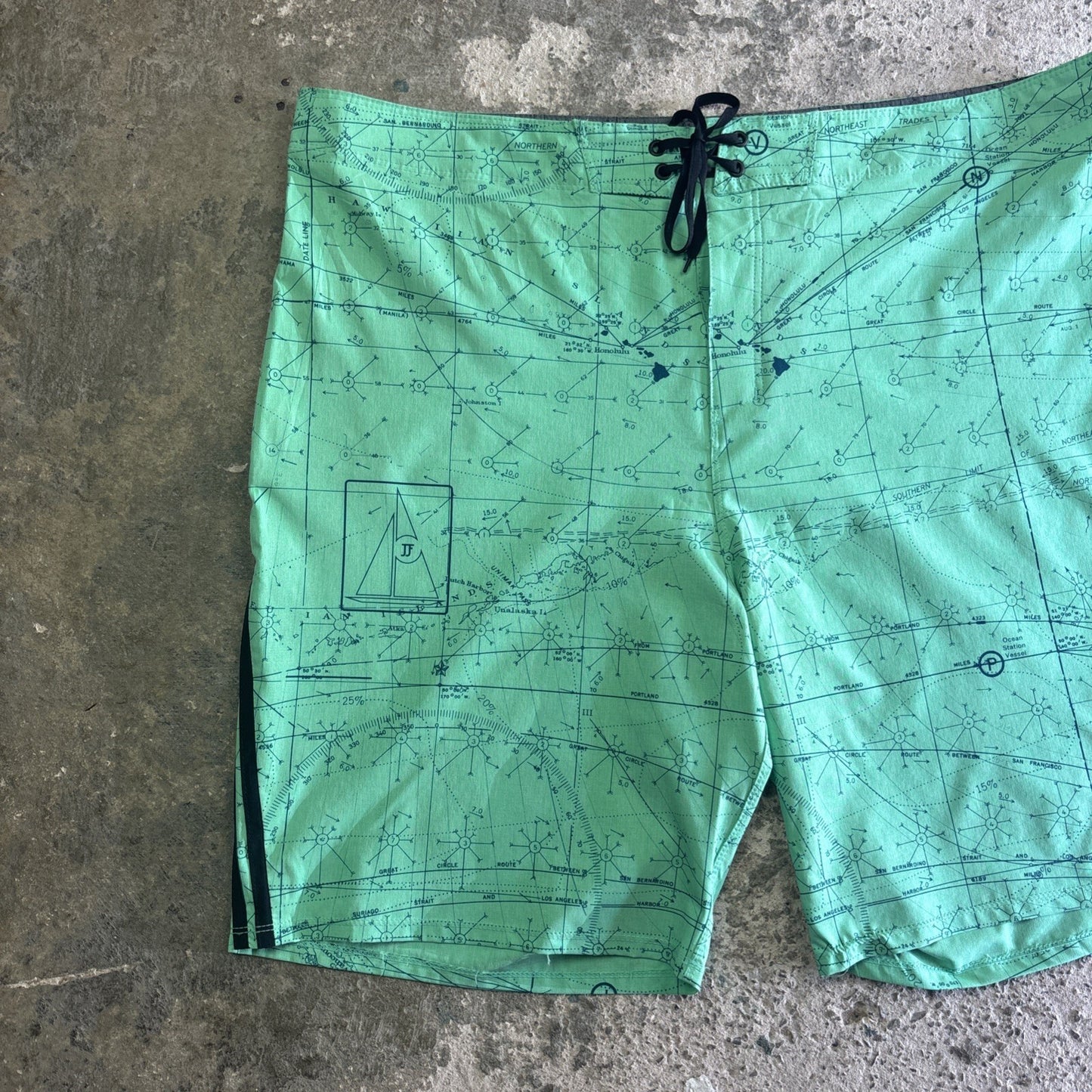 Green Hurley Pattern Print Board Shorts | W40"