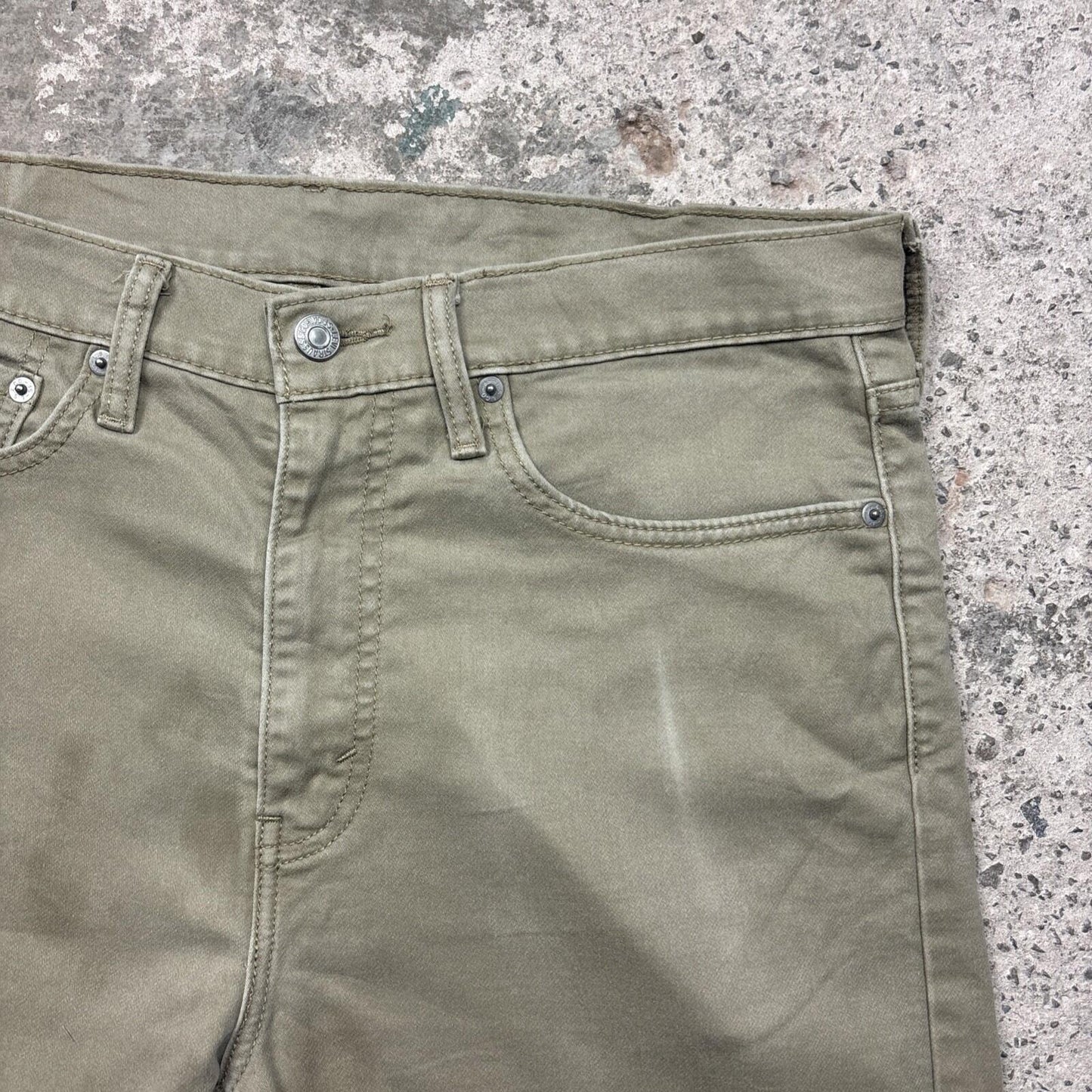 Khaki Green Levi’s 510 Cut-Off Cotton Shorts | W34"