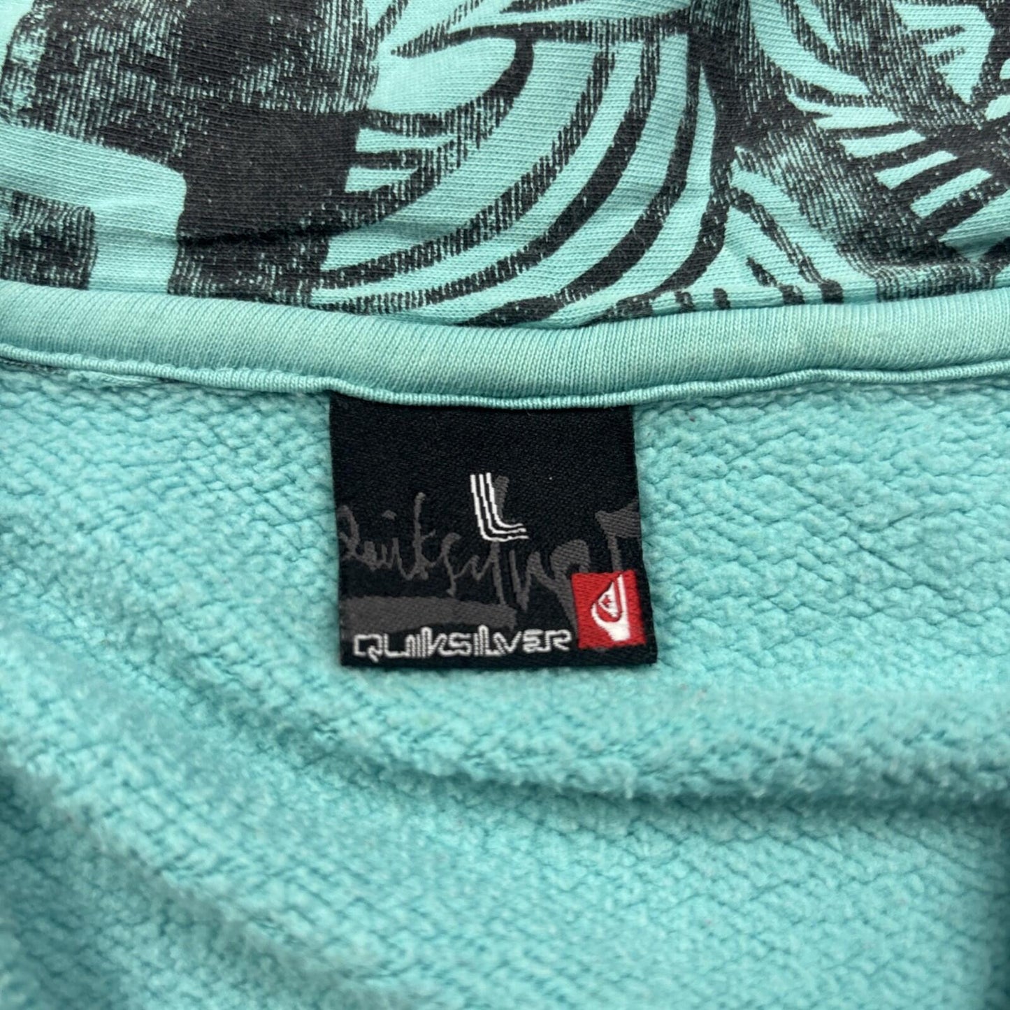Blue Quiksilver Y2K Graphic Full Zip Hoodie | Size L