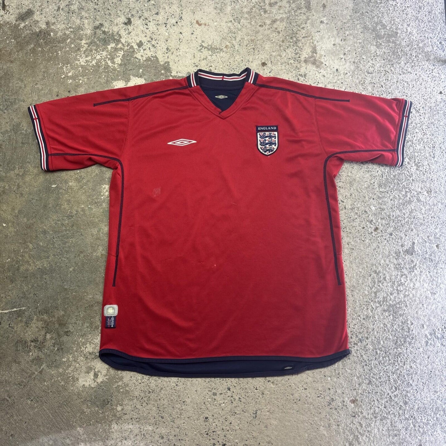 Navy & Red Reversible England Umbro 2002/2004 Football Shirt | Size XL