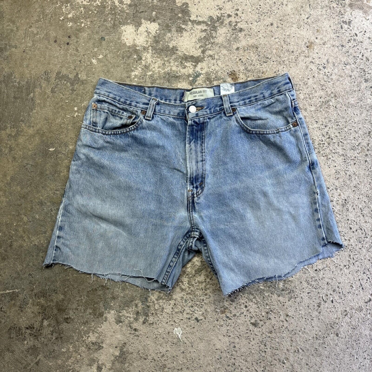 Blue Levi’s 505 Cut Off Denim Jean Shorts | W36"