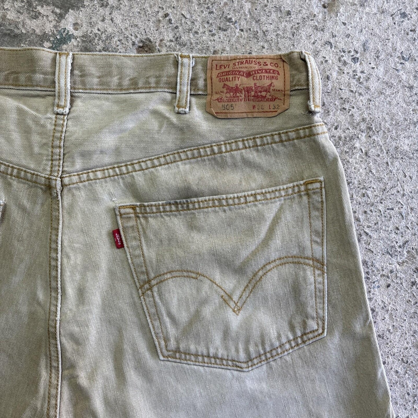 Tan Levi’s 505 Cut Off Denim Jean Shorts | W38"