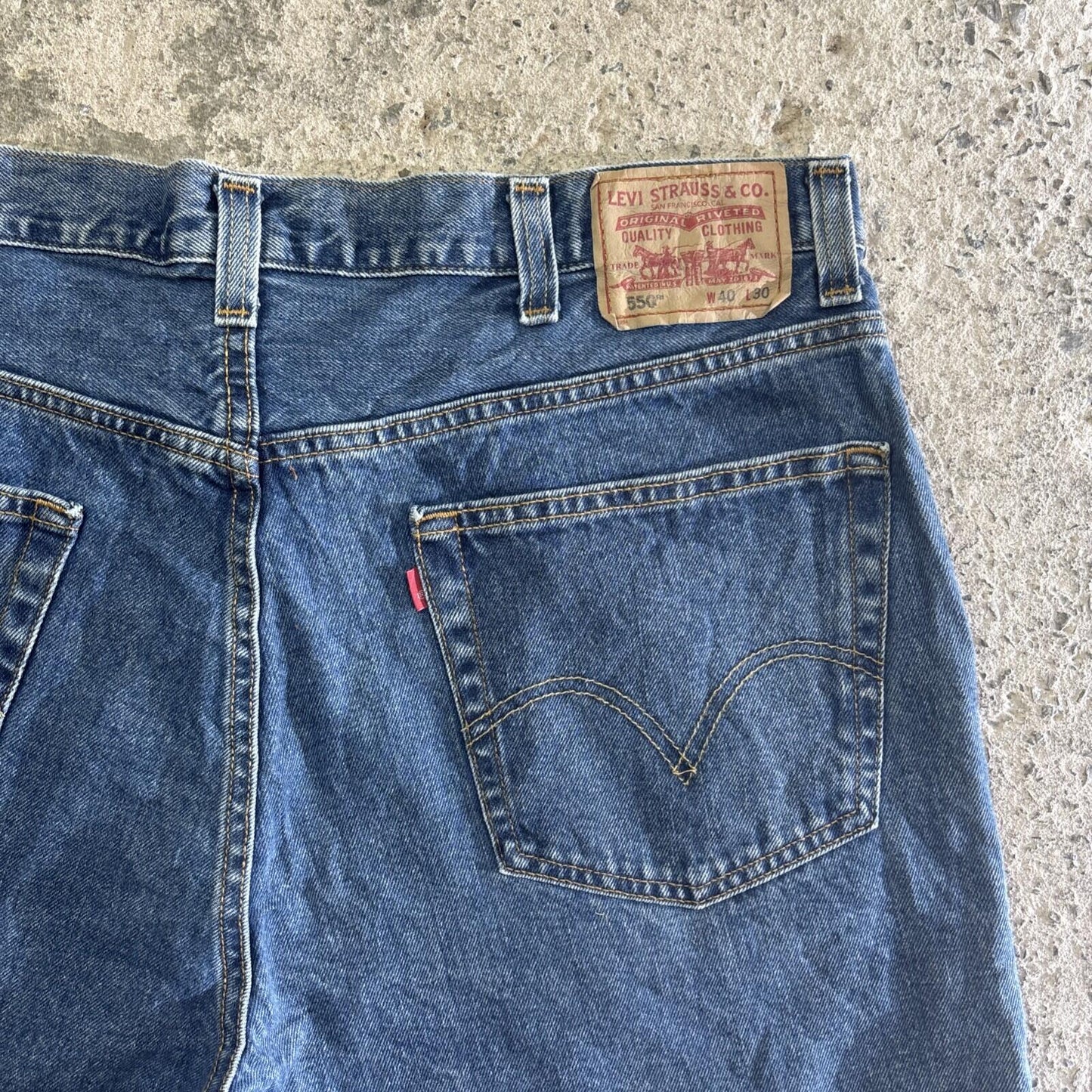 Vintage Blue Denim Levi’s 550 Relaxed Fit Jean Shorts | W40"