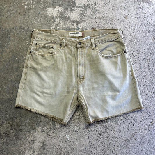 Tan Levi’s 505 Cut Off Denim Jean Shorts | W38"