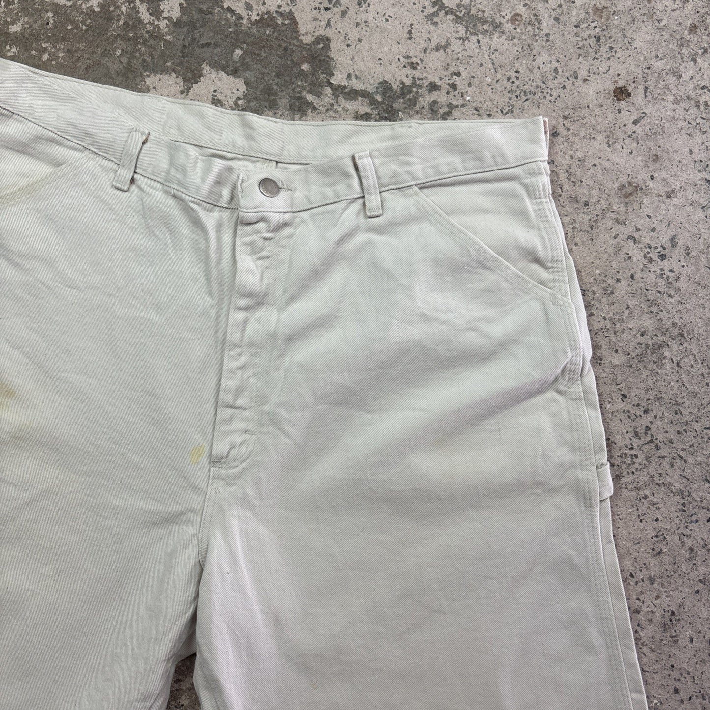 Cream Wrangler Cotton Carpenter Shorts | W38"