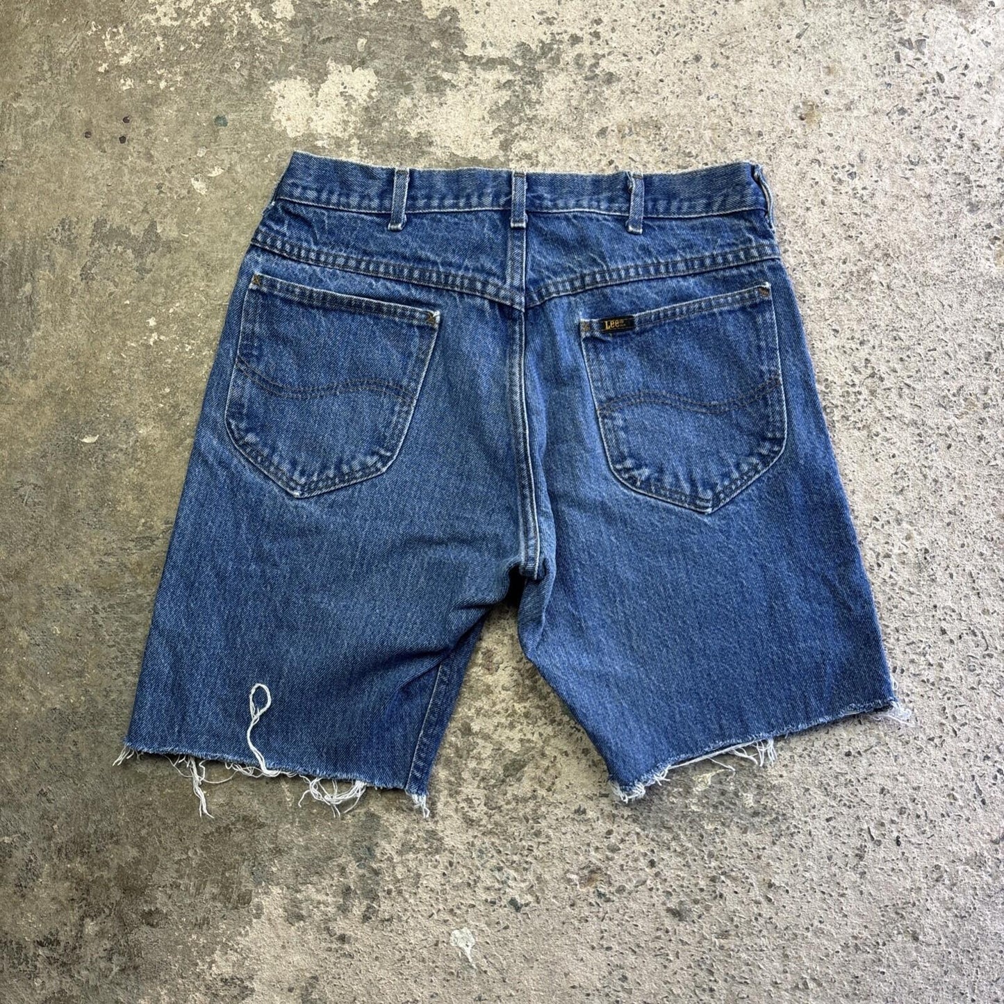 Blue Denim Lee Cut Off Jean Shorts | W33"