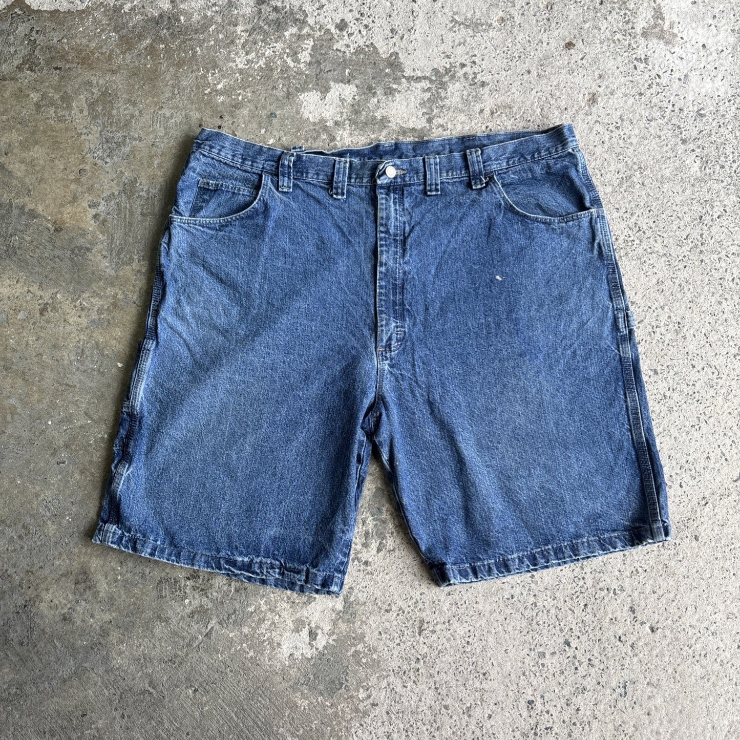 Blue Denim Wrangler Carpenter Jean Shorts | W44"