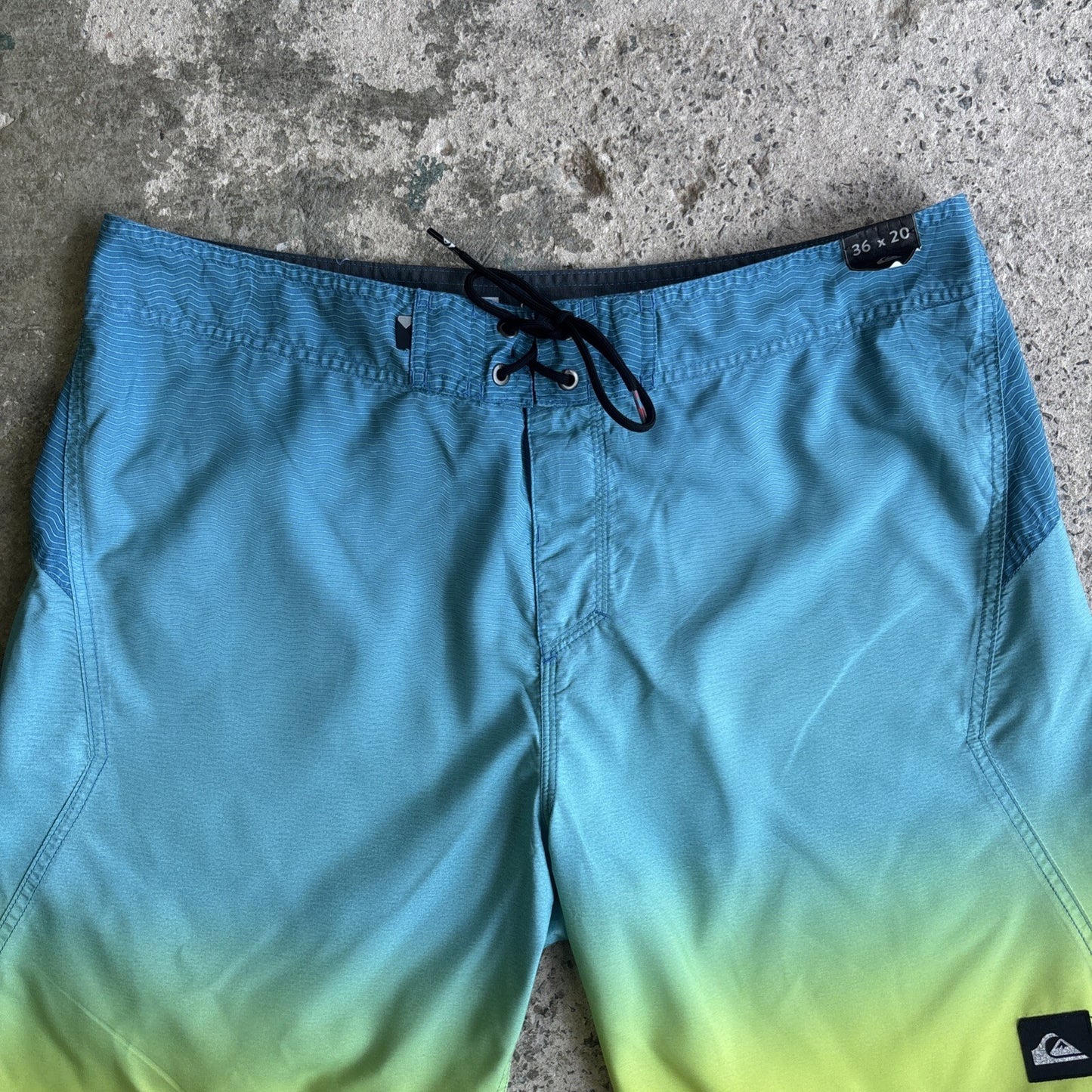Blue & Yellow Quiksilver Gradient Board Shorts | W36"
