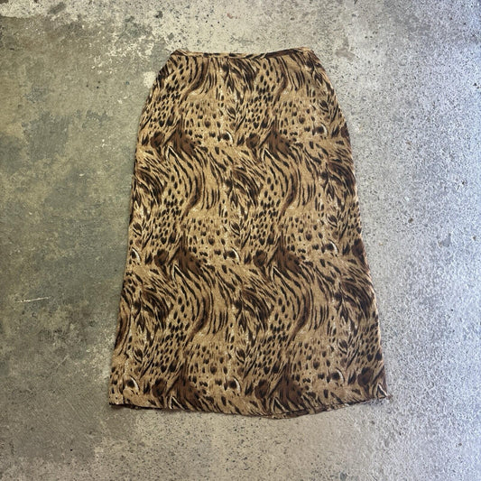 Kathie Lee Leopard Print Slit Maxi Skirt | W30