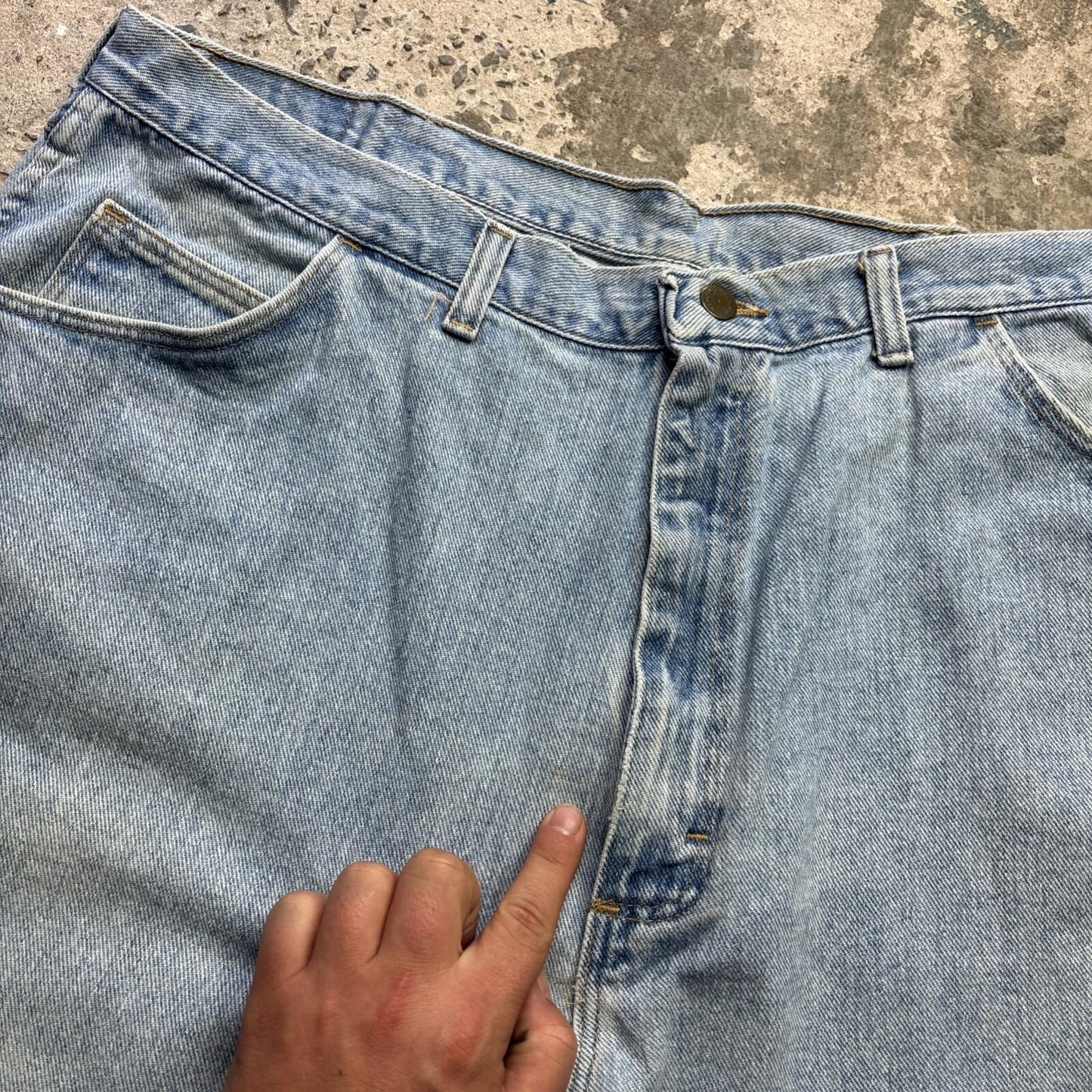 Vintage Light Blue Denim Wrangler  Bermuda Shorts | W42