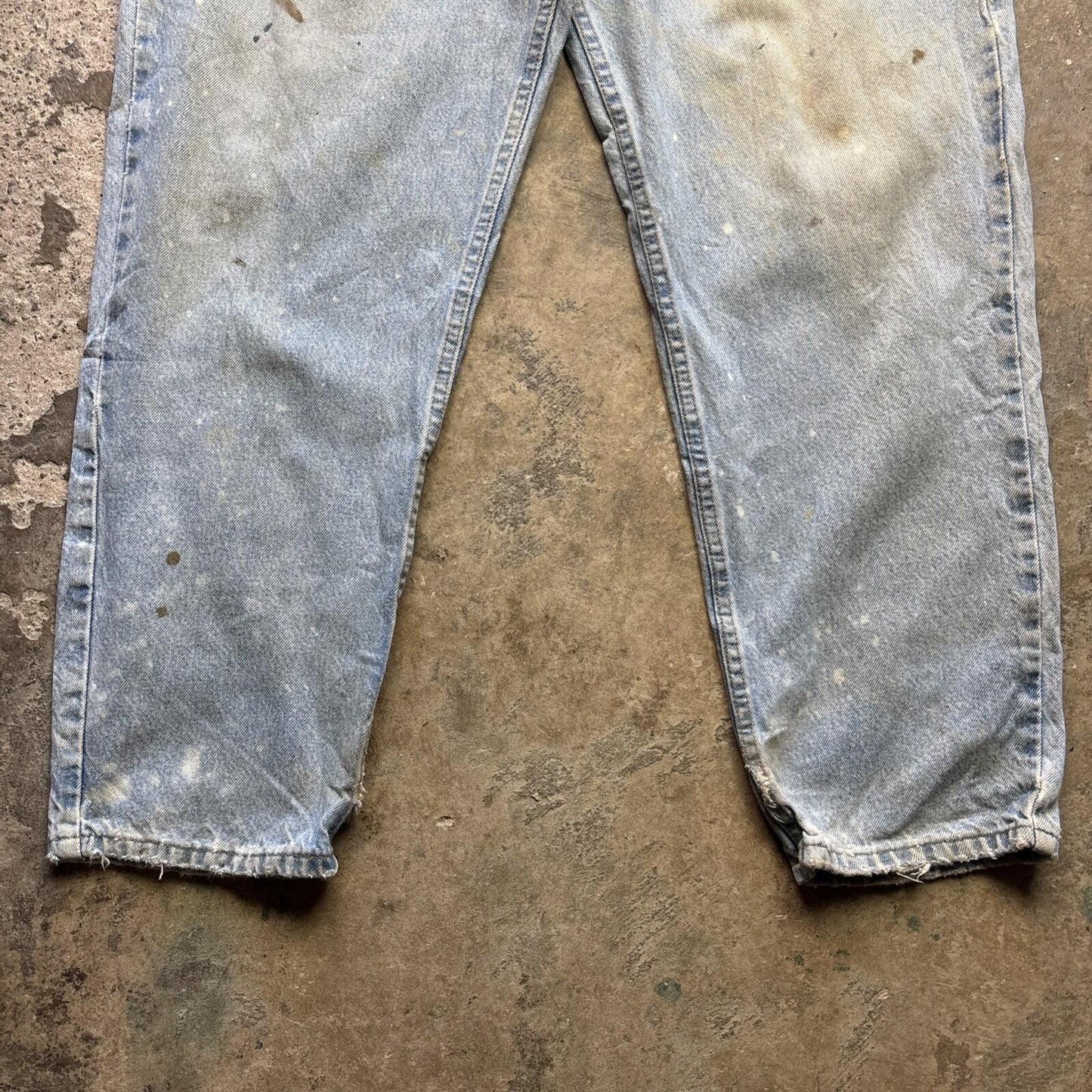 Distressed Carhartt Blue Denim Men’s Jeans - W40L30