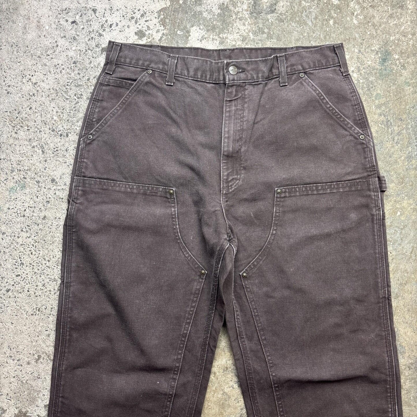 Brown Carhartt Double Knee Men’s Dungaree Fit Trousers | W36L36