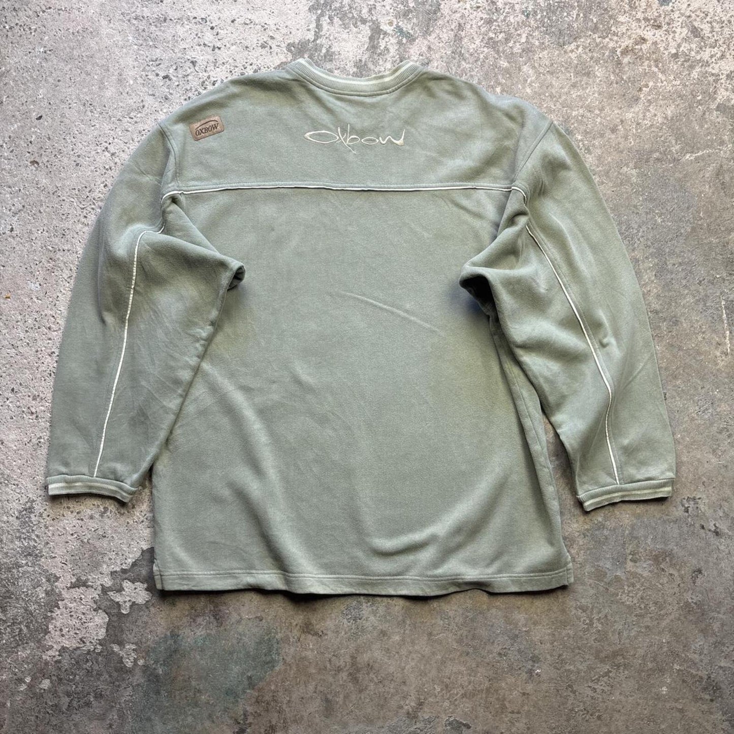 Khaki green Oxbow sweatshirt surf wear 00s - L