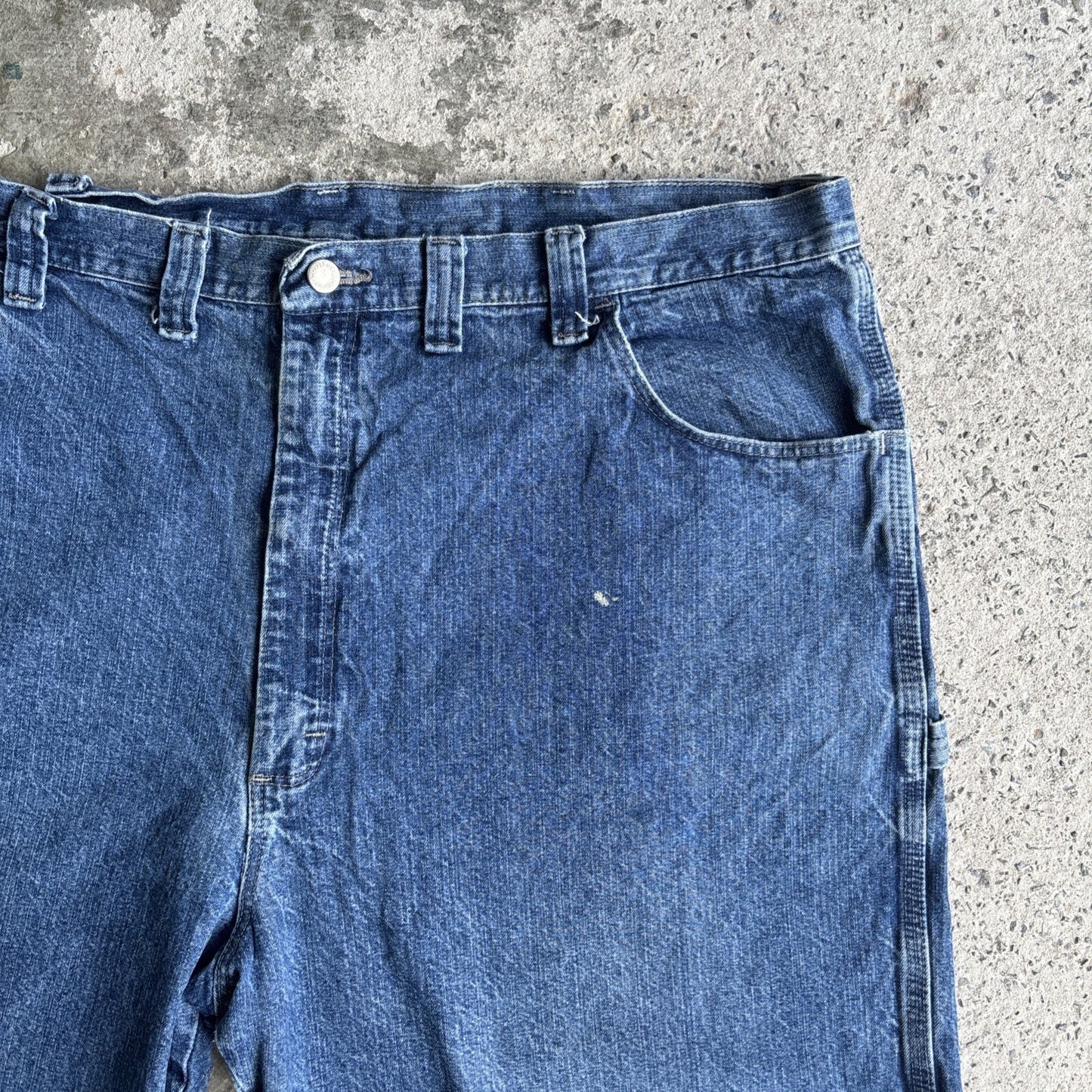 Blue Denim Wrangler Carpenter Jean Shorts | W44"