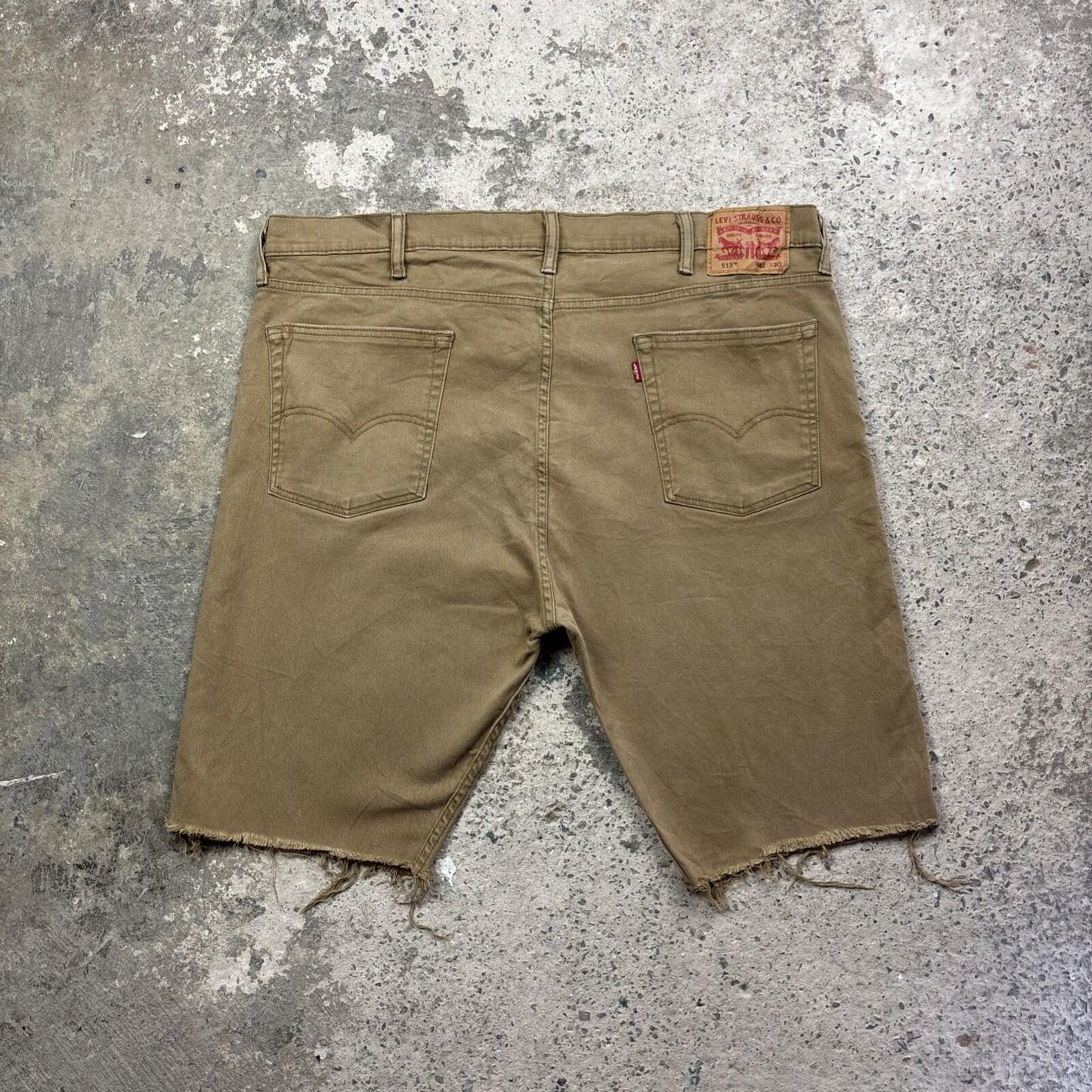 Tan Levi’s 513 Cut Off Denim Shorts | W42"