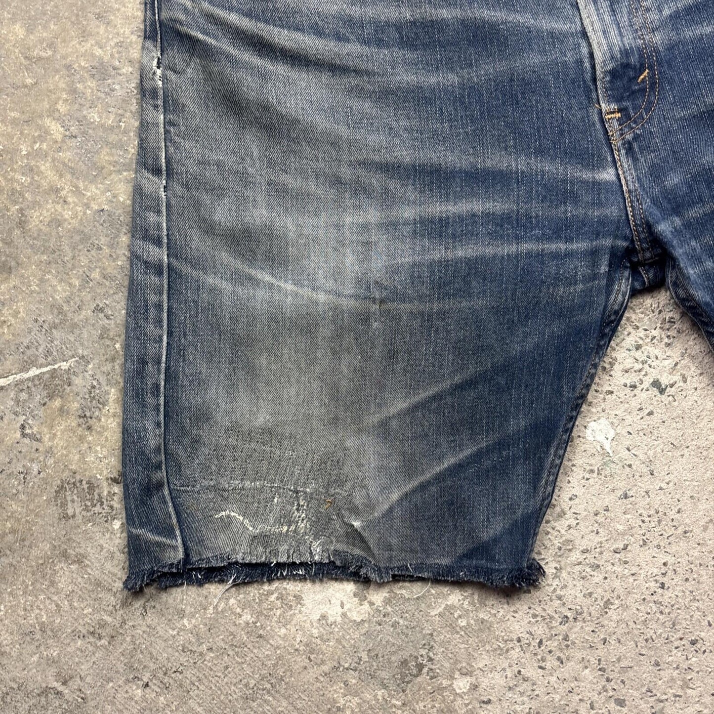 Blue Washed Denim Levi’s Cut Off Jean Shorts | 40"