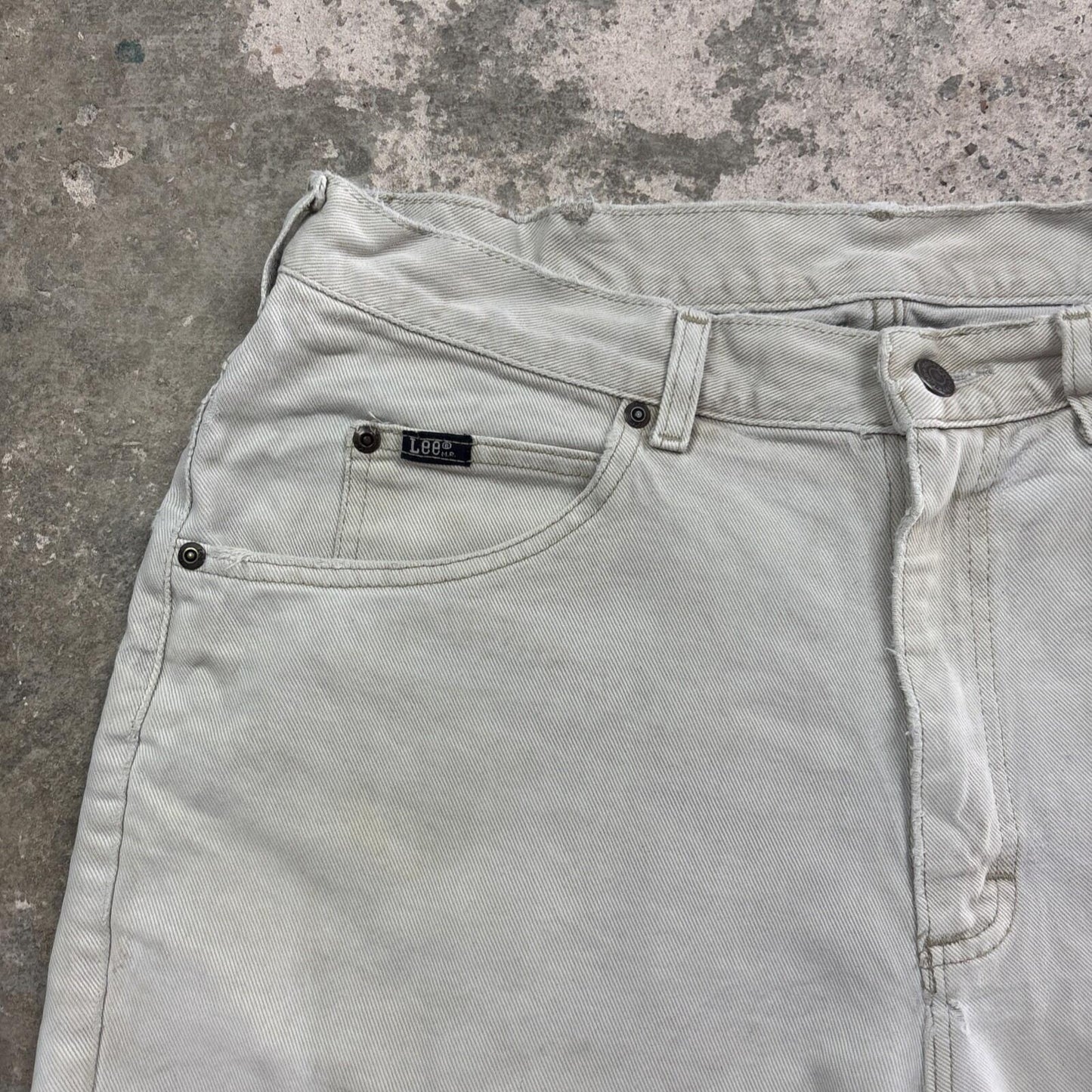 Vintage Beige Lee Relaxed  Jean Shorts | W36"