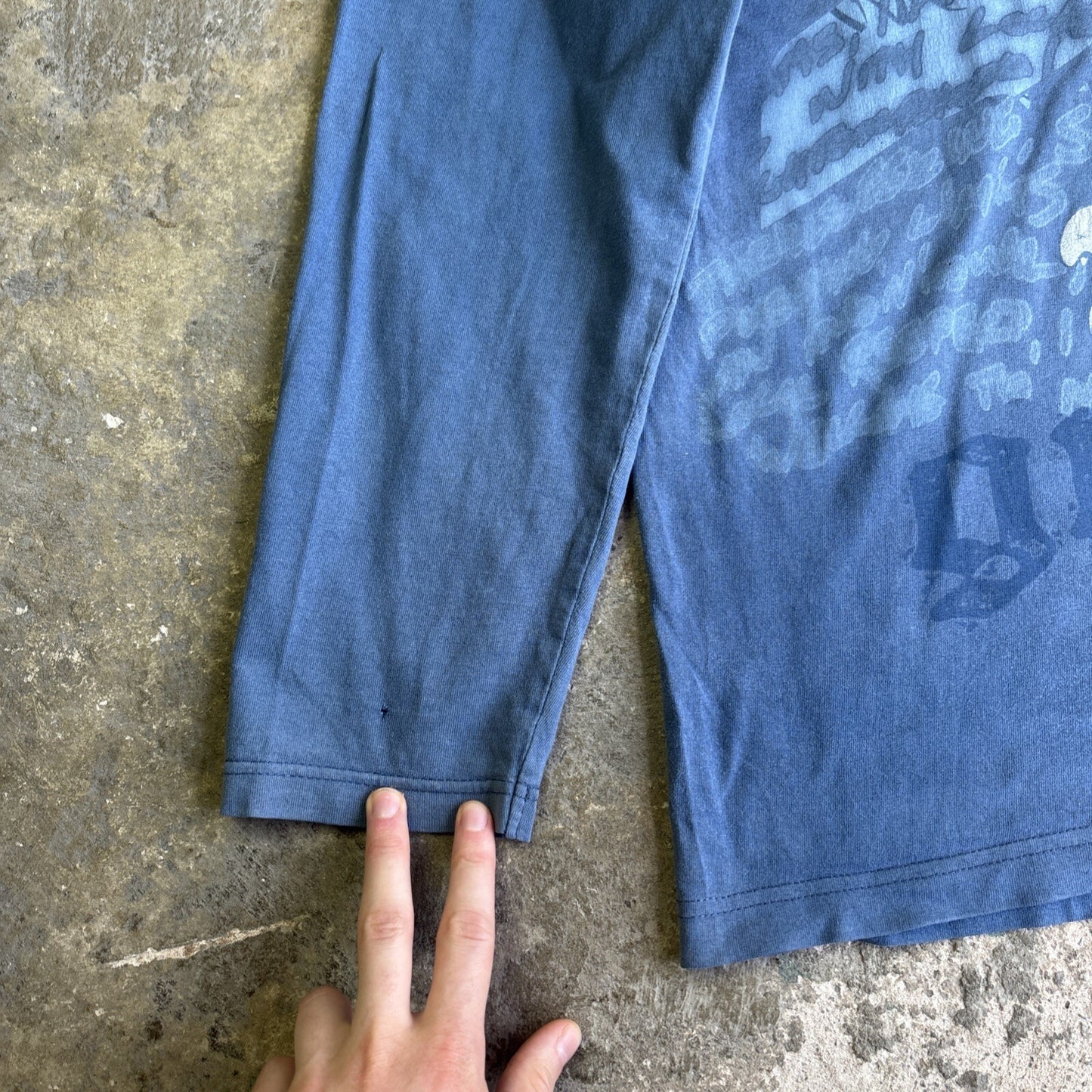 Blue O’Neil Y2K Graffiti Print Long-Sleeve T-Shirt | Size M
