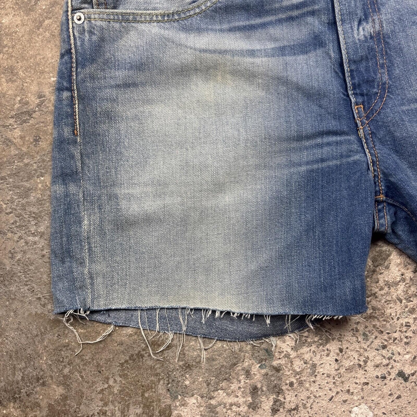 Faded Blue Denim Levi’s 511 Cut Off Jean Shorts | W34"