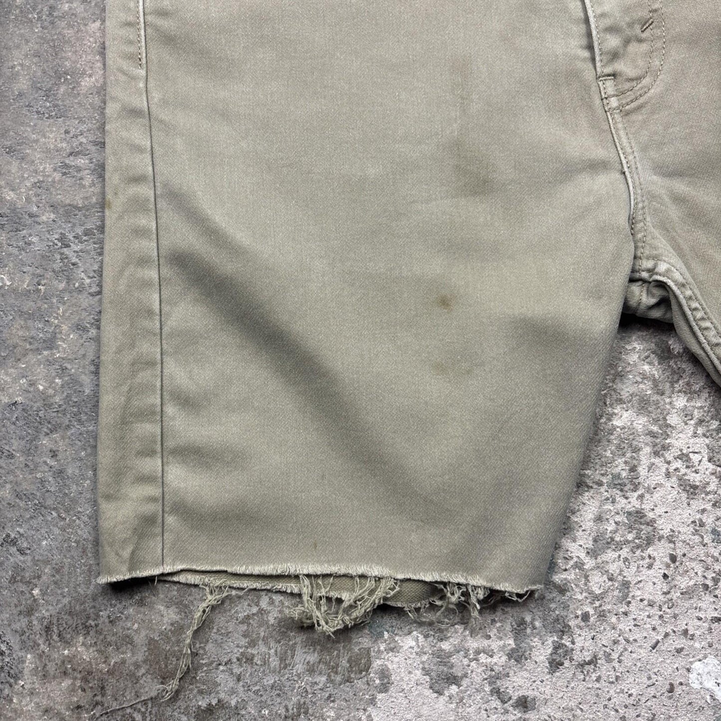 Khaki Green Levi’s 510 Cut-Off Cotton Shorts | W34"