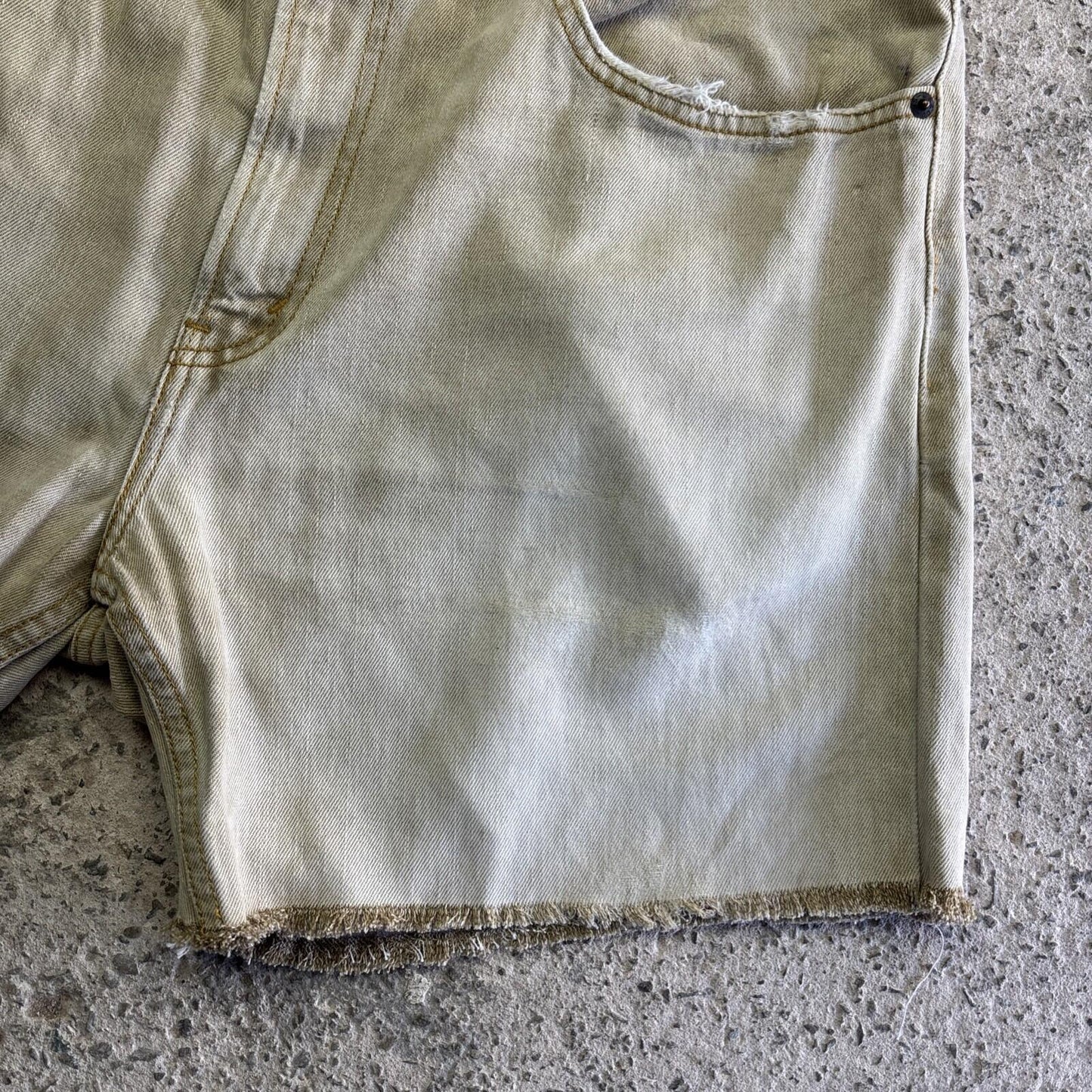 Tan Levi’s 505 Cut Off Denim Jean Shorts | W38"