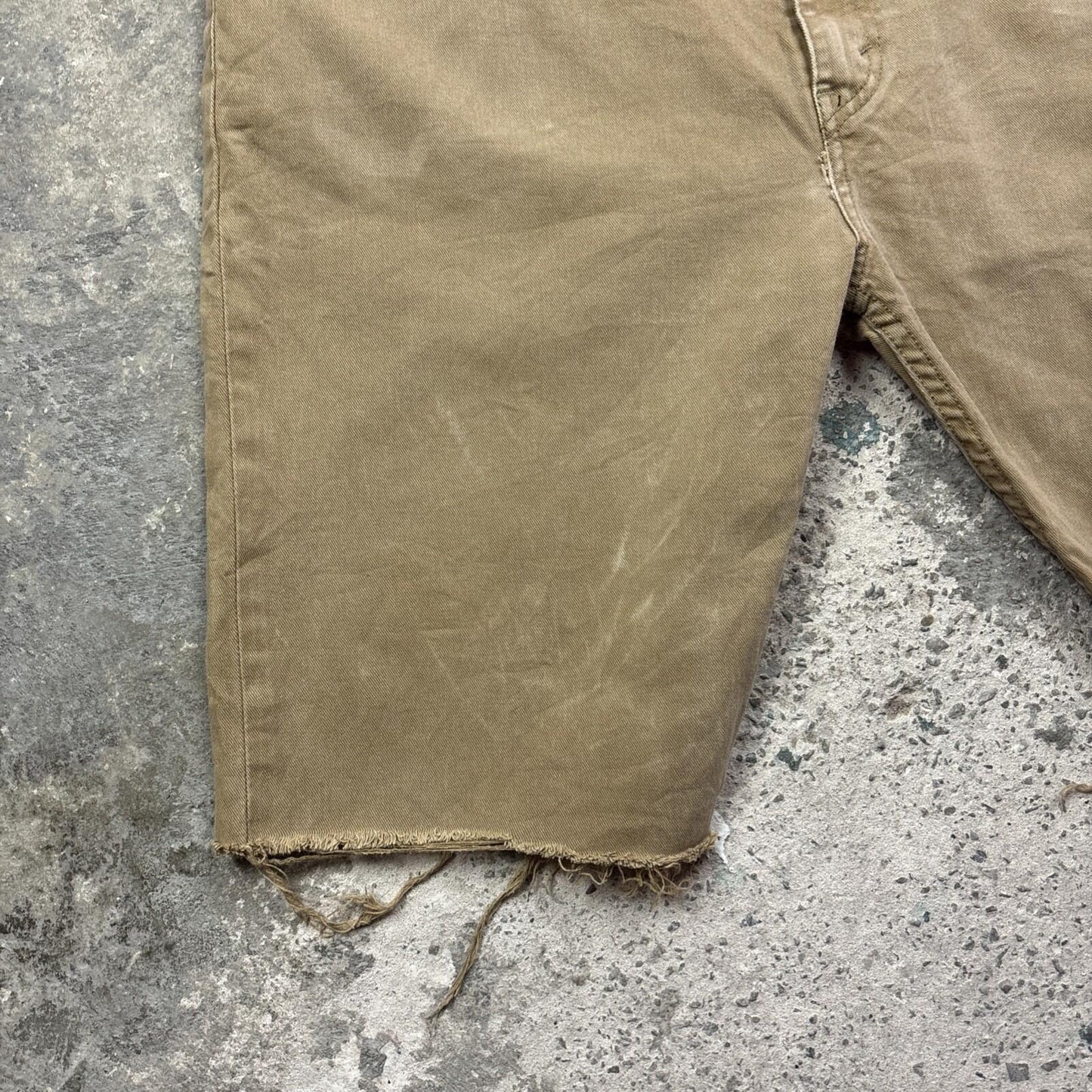 Tan Levi’s 513 Cut Off Denim Shorts | W42"