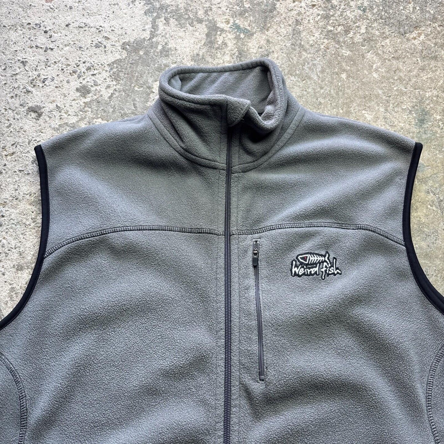 Weird Fish Men's Grey Full Zip Fleece Gilet 00s - M