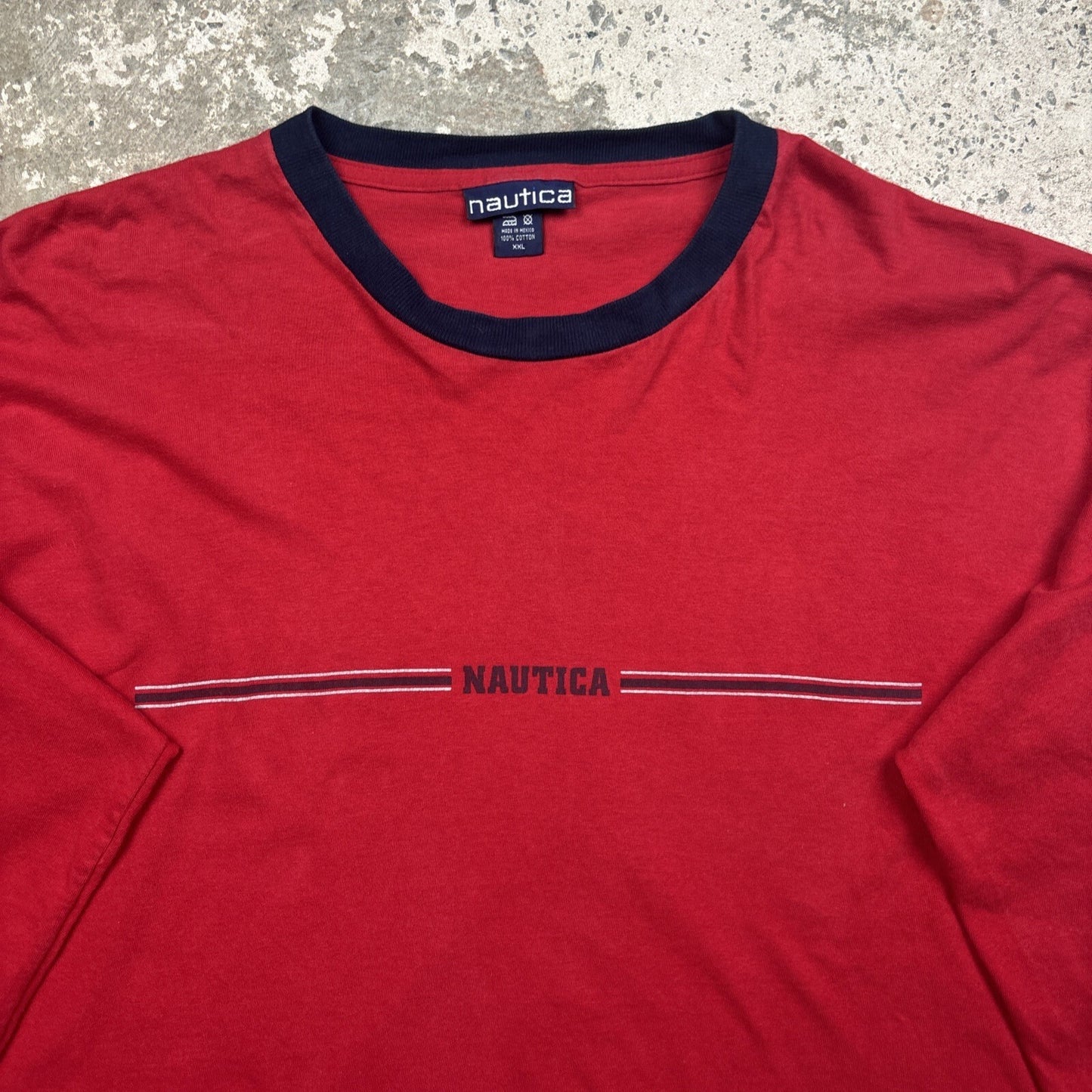 Red Long-Sleeve Náutica Graphic T-Shirt | Size: 2XL