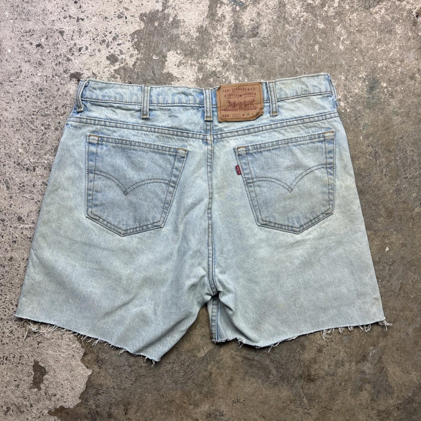 Vintage Light Blue Levi’s Men’s Cut Off Shorts Made In Canada | W36