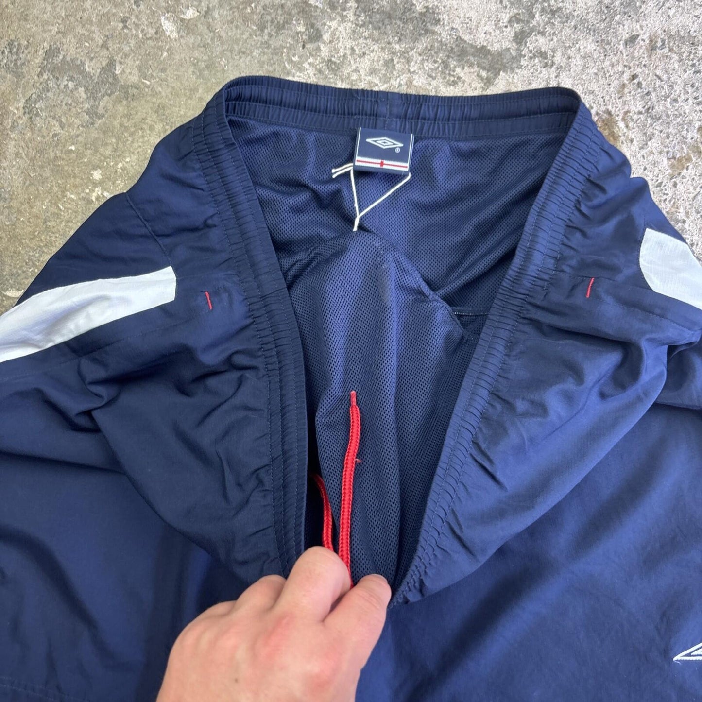 00s Navy & White Umbro England Football Shorts | XXL