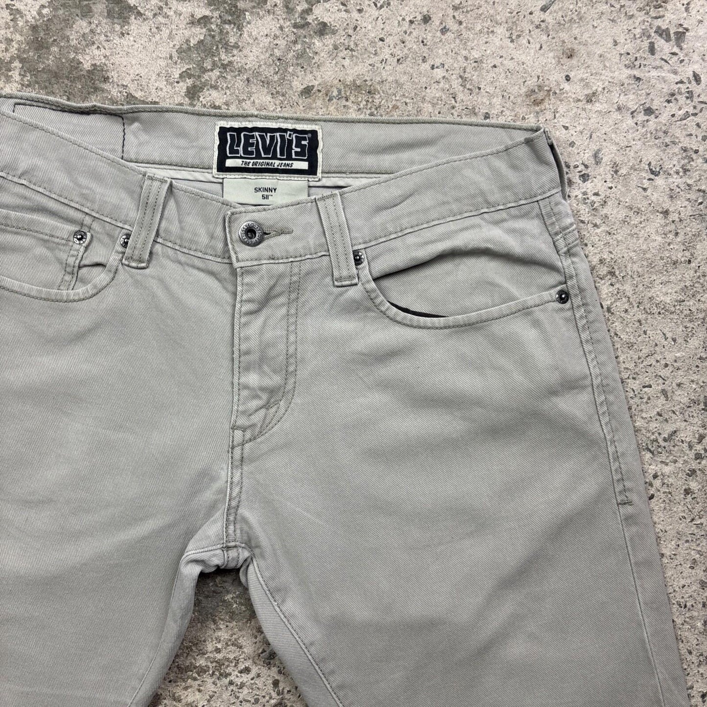 Beige Denim Levis 511 Skinny Cut Off Jean Shorts | W31"